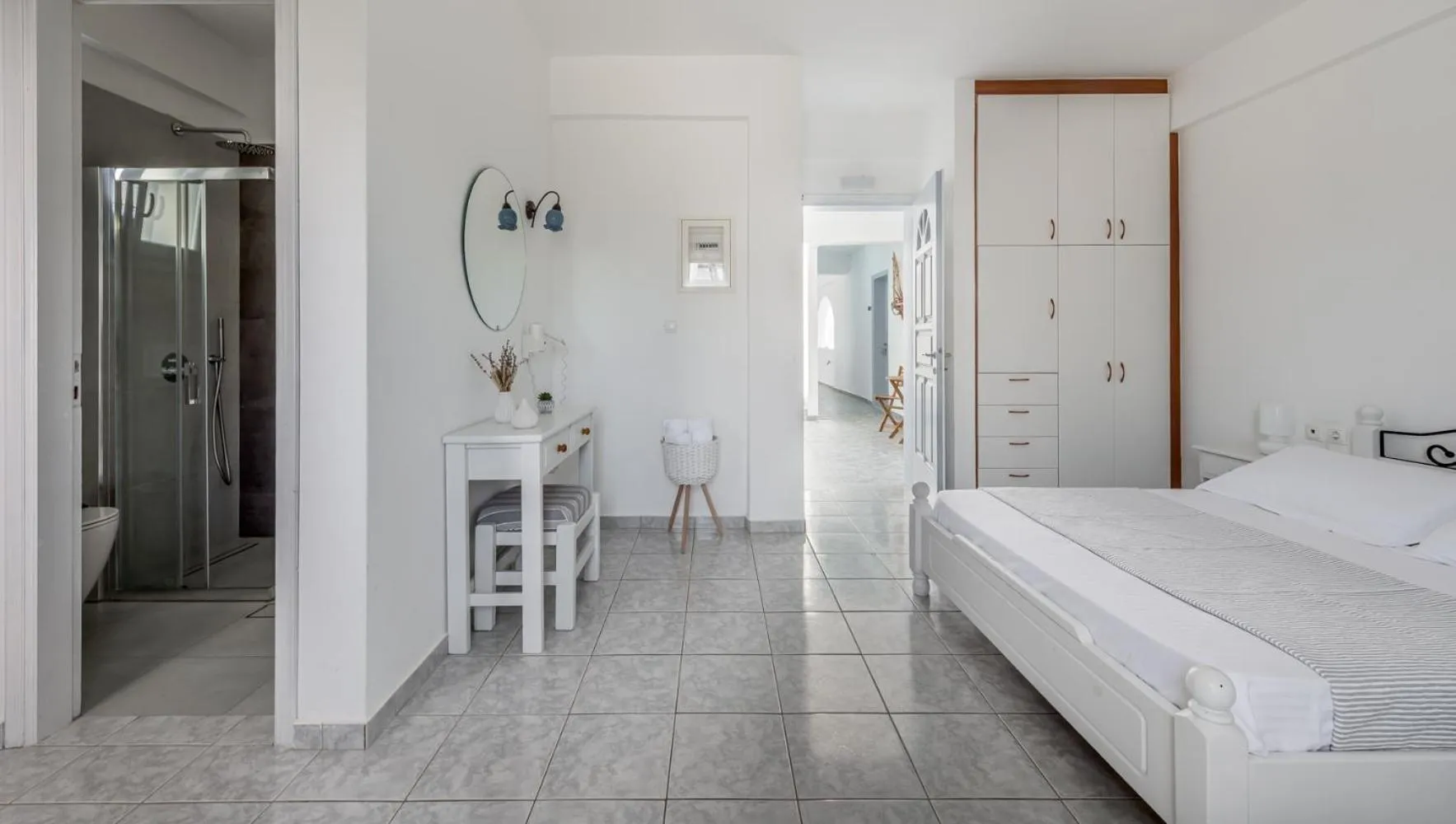 Bed in Hotel Ippocampos Studios