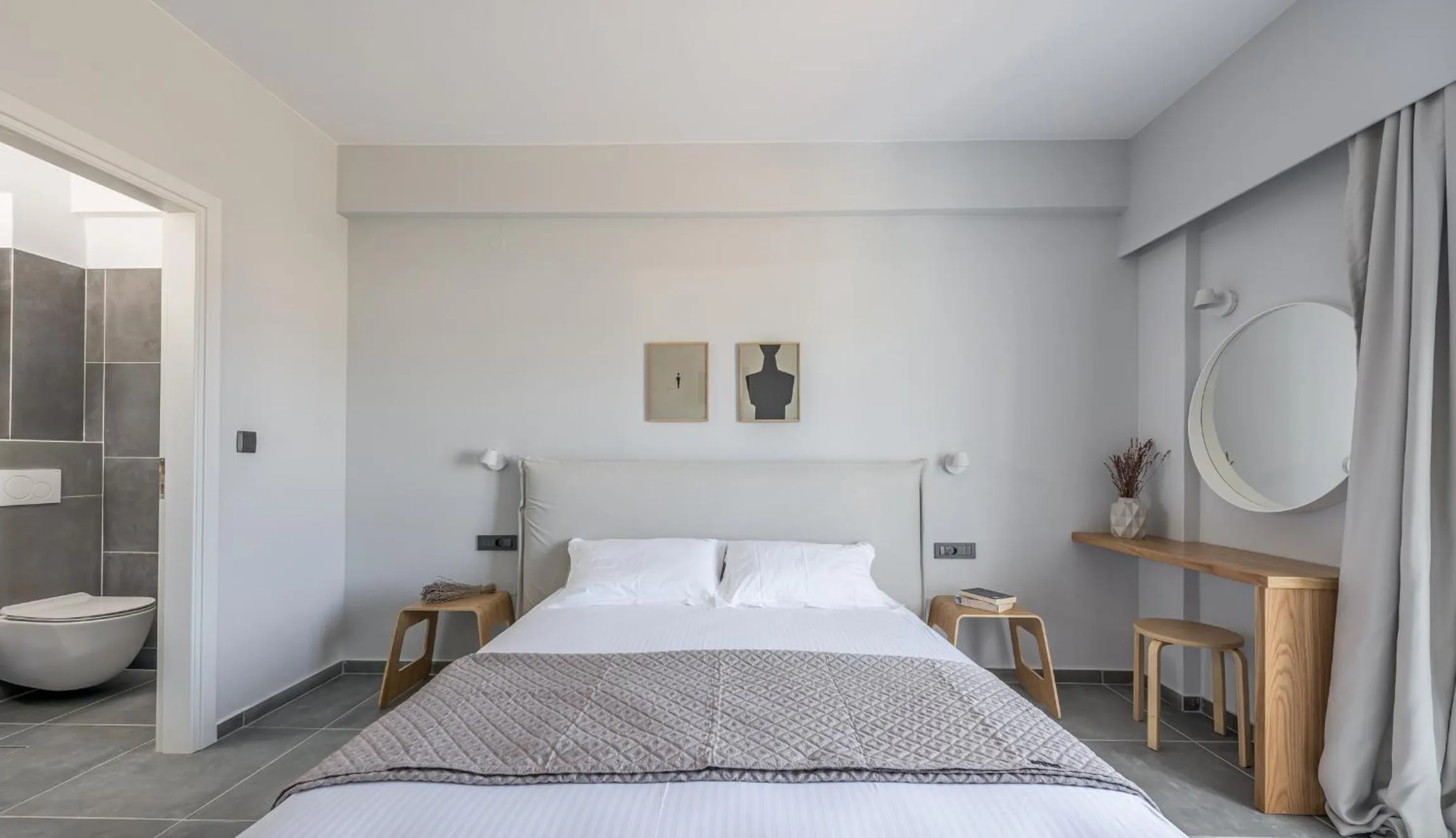 Bed in Hotel Ippocampos Studios