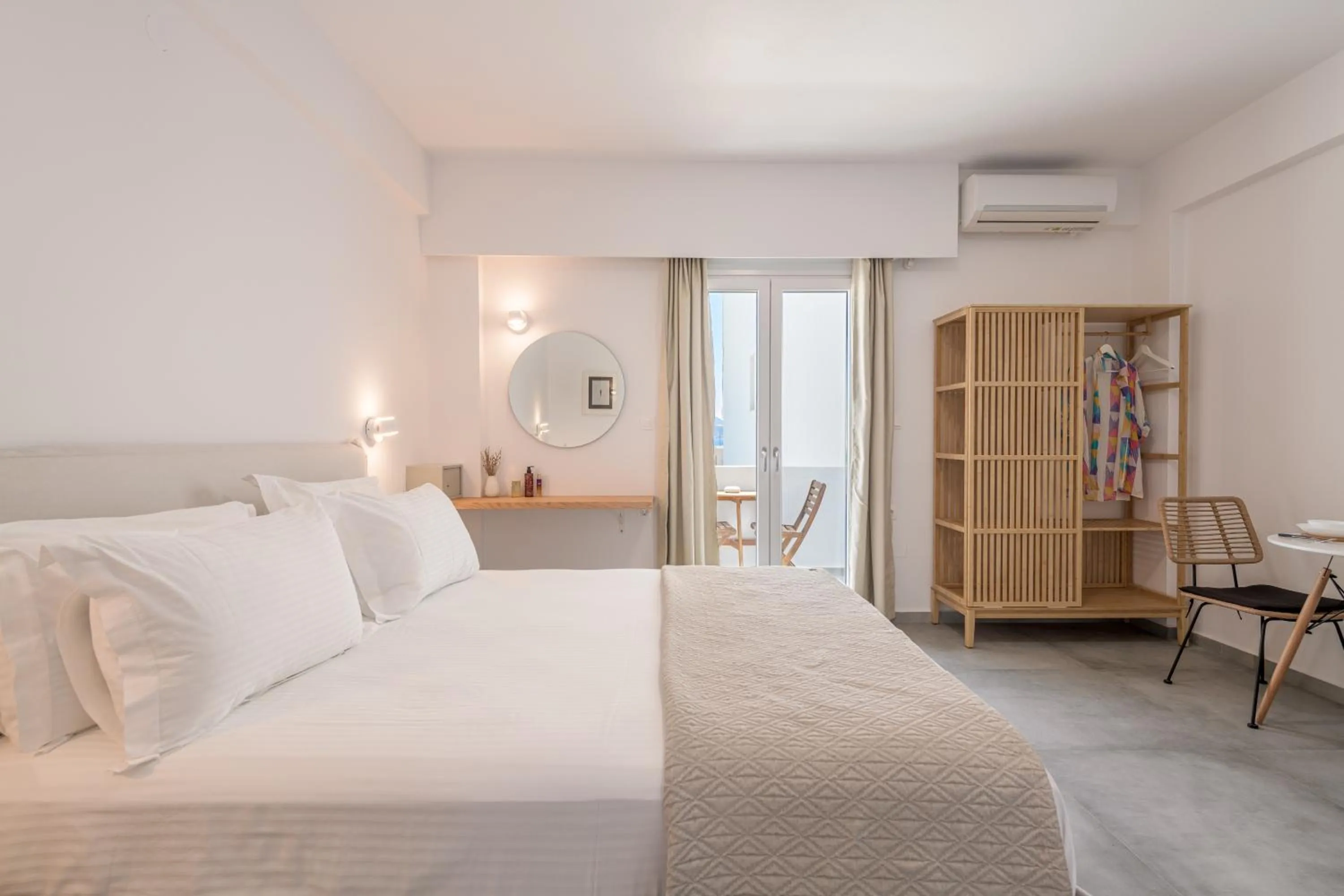 Bed in Hotel Ippocampos Studios