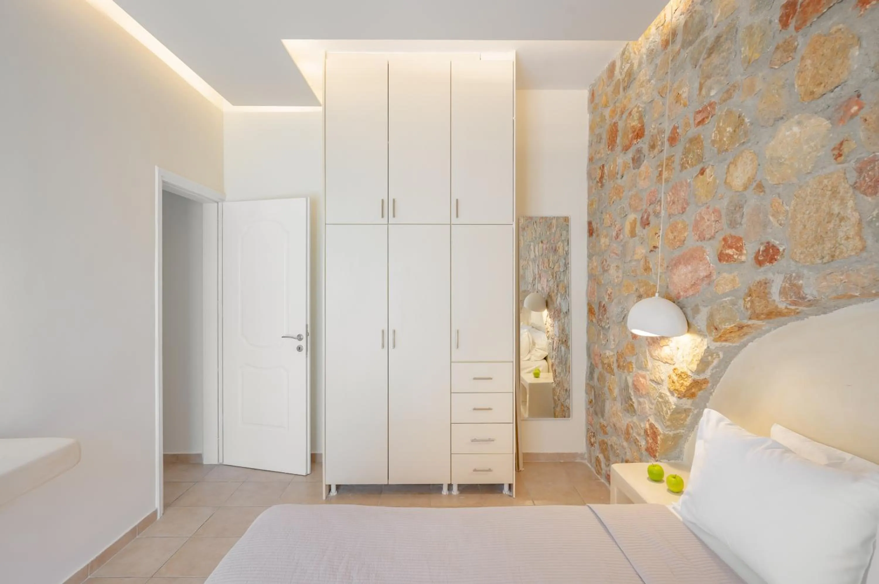 Bed in Loukas & Emma Eco Houses