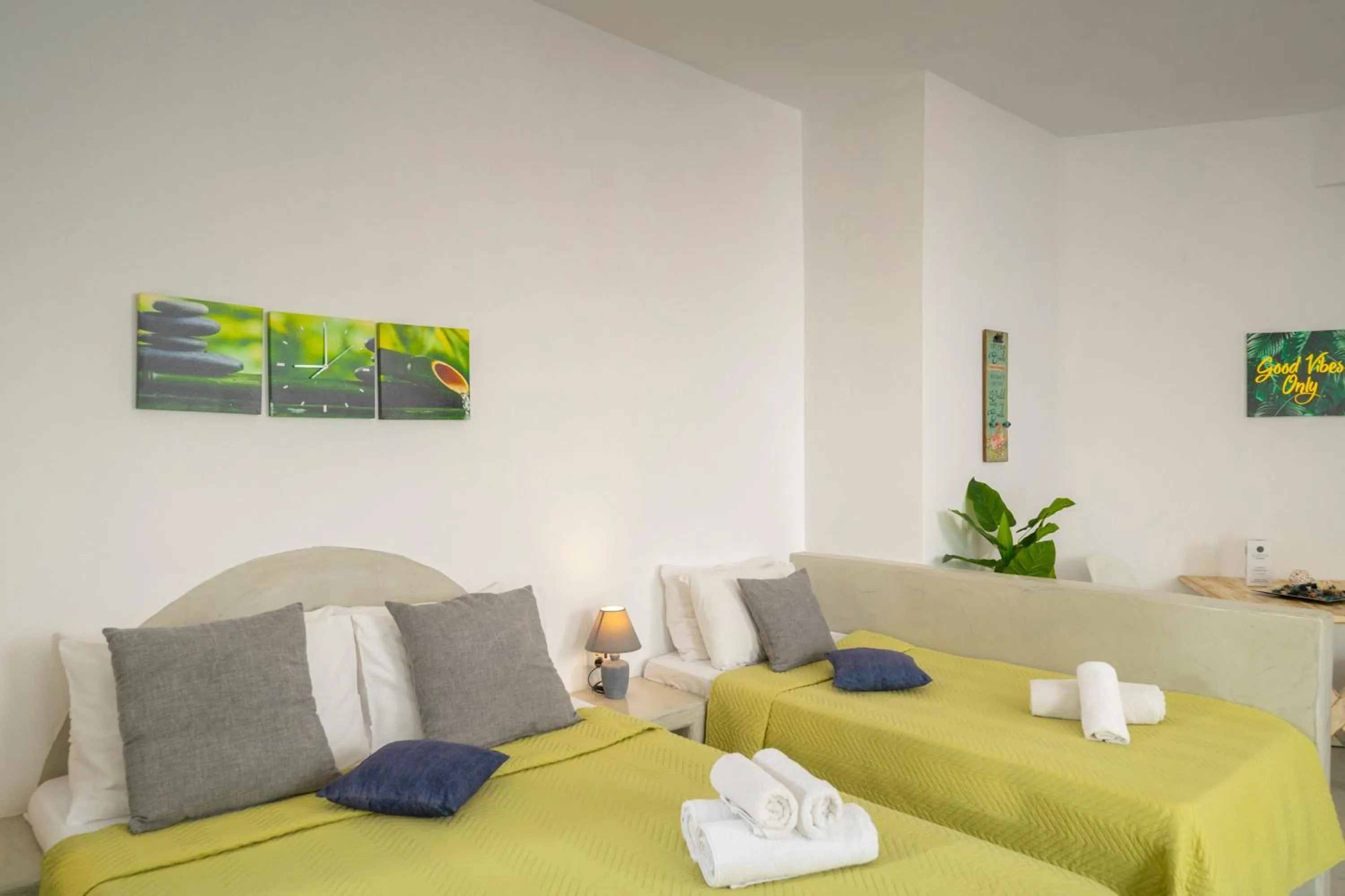 Bed in Loukas & Emma Eco Houses