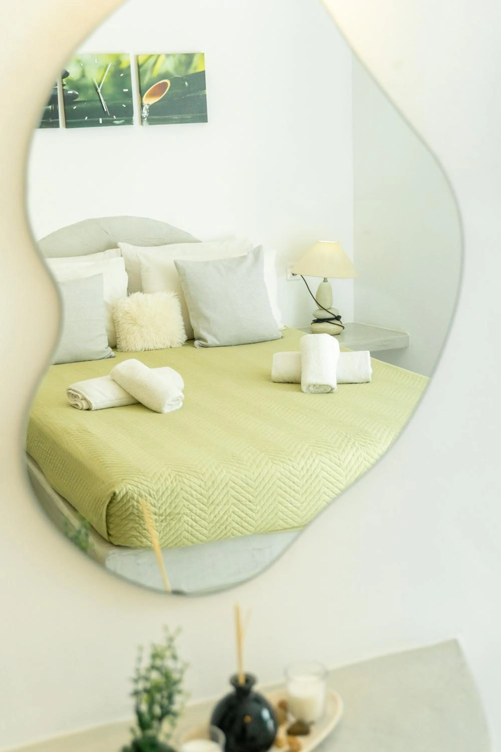 Bed in Loukas & Emma Eco Houses