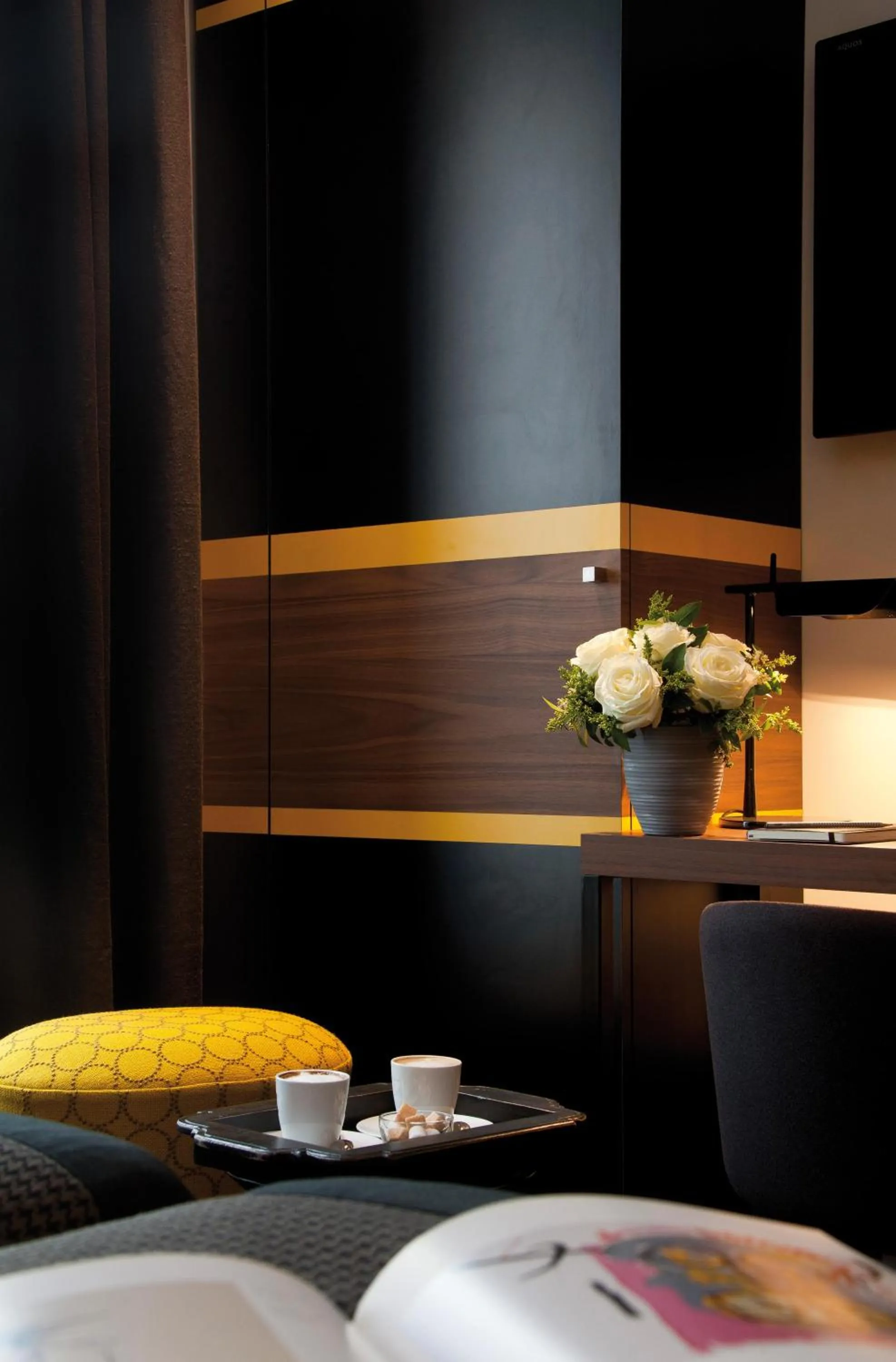 Decorative detail, Bed in Le Grey Hotel