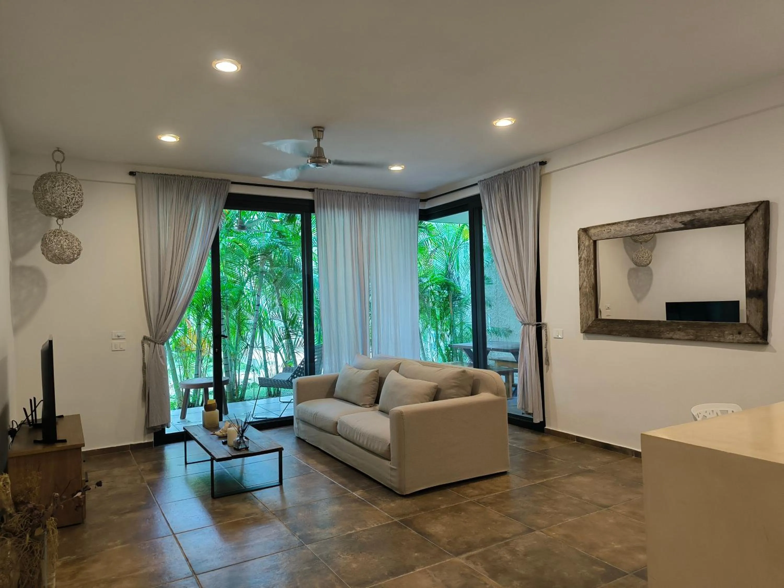 Seating area in Panacea Condo Tulum