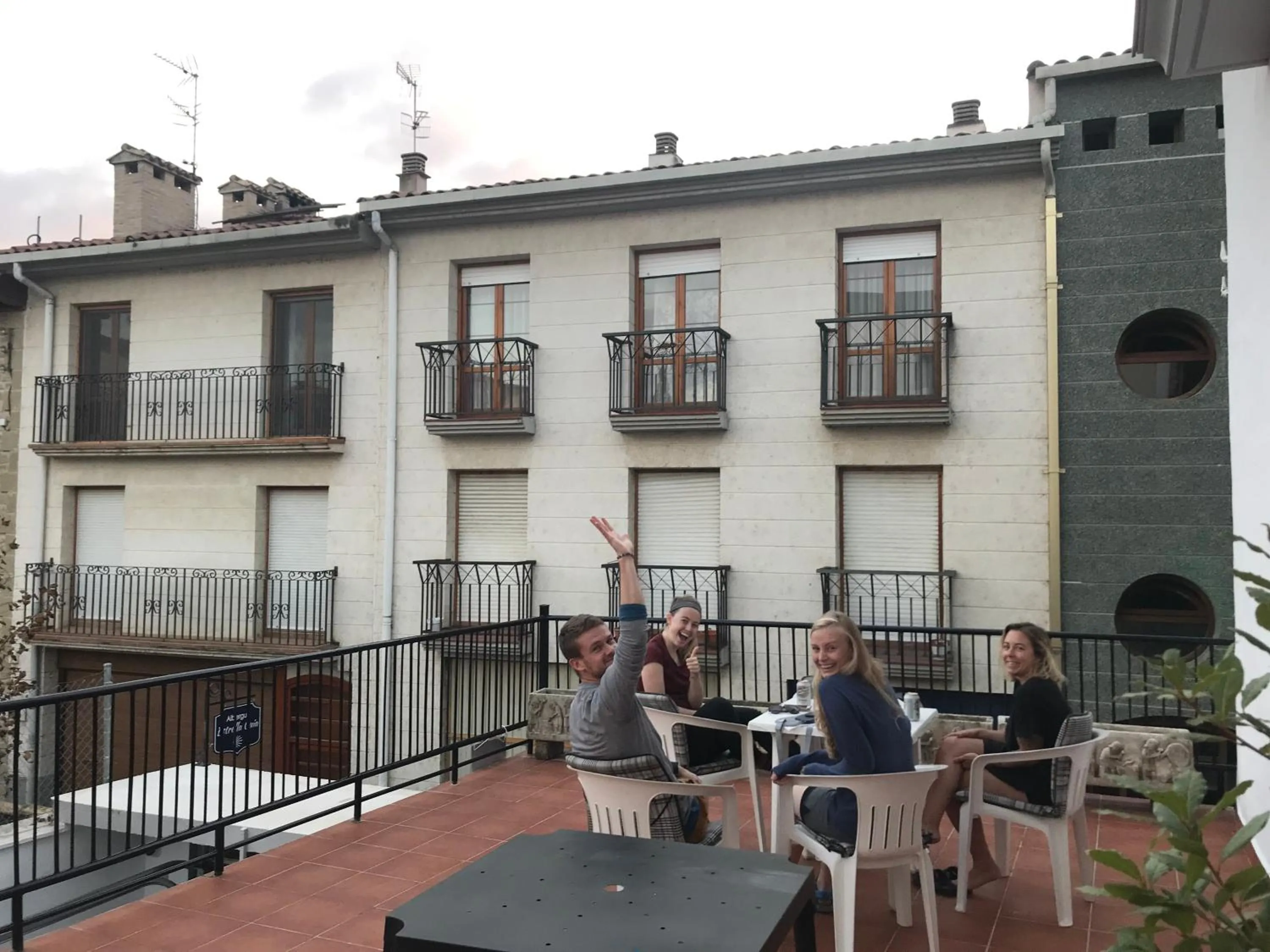 Balcony/Terrace in Albergue Estrella Guia