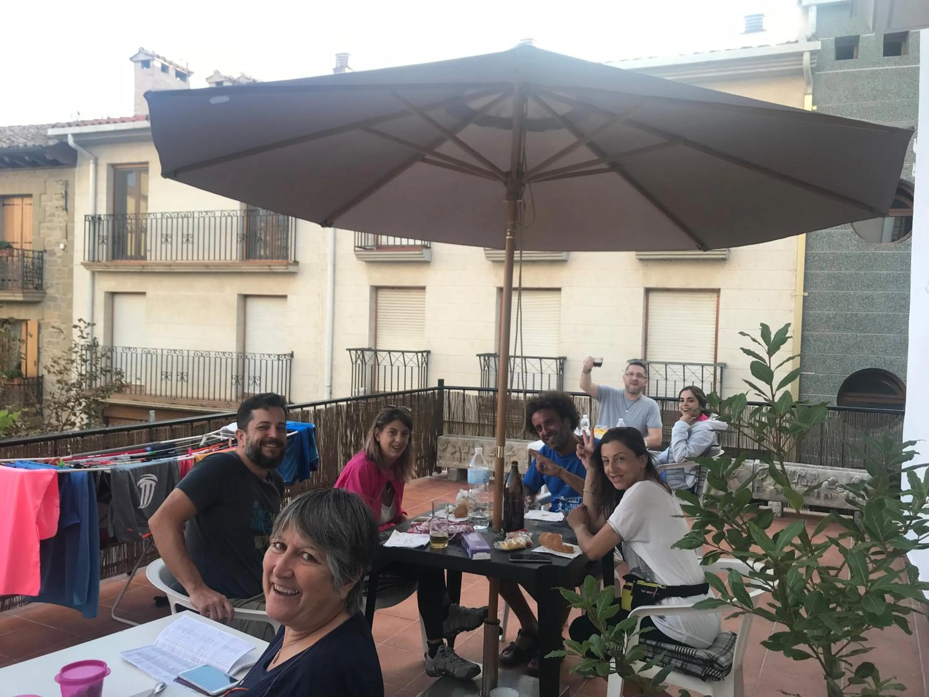 Balcony/Terrace in Albergue Estrella Guia
