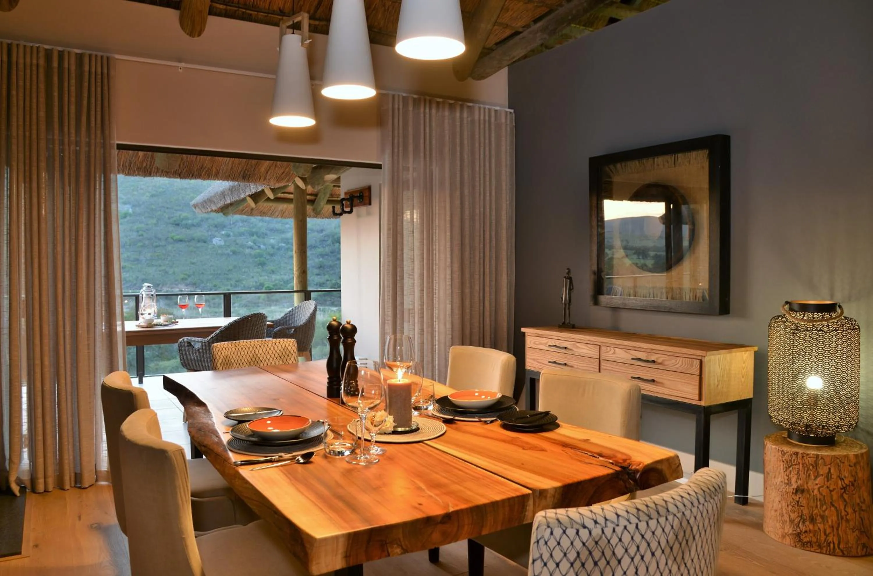 Seating area in Garden Route Safari Camp