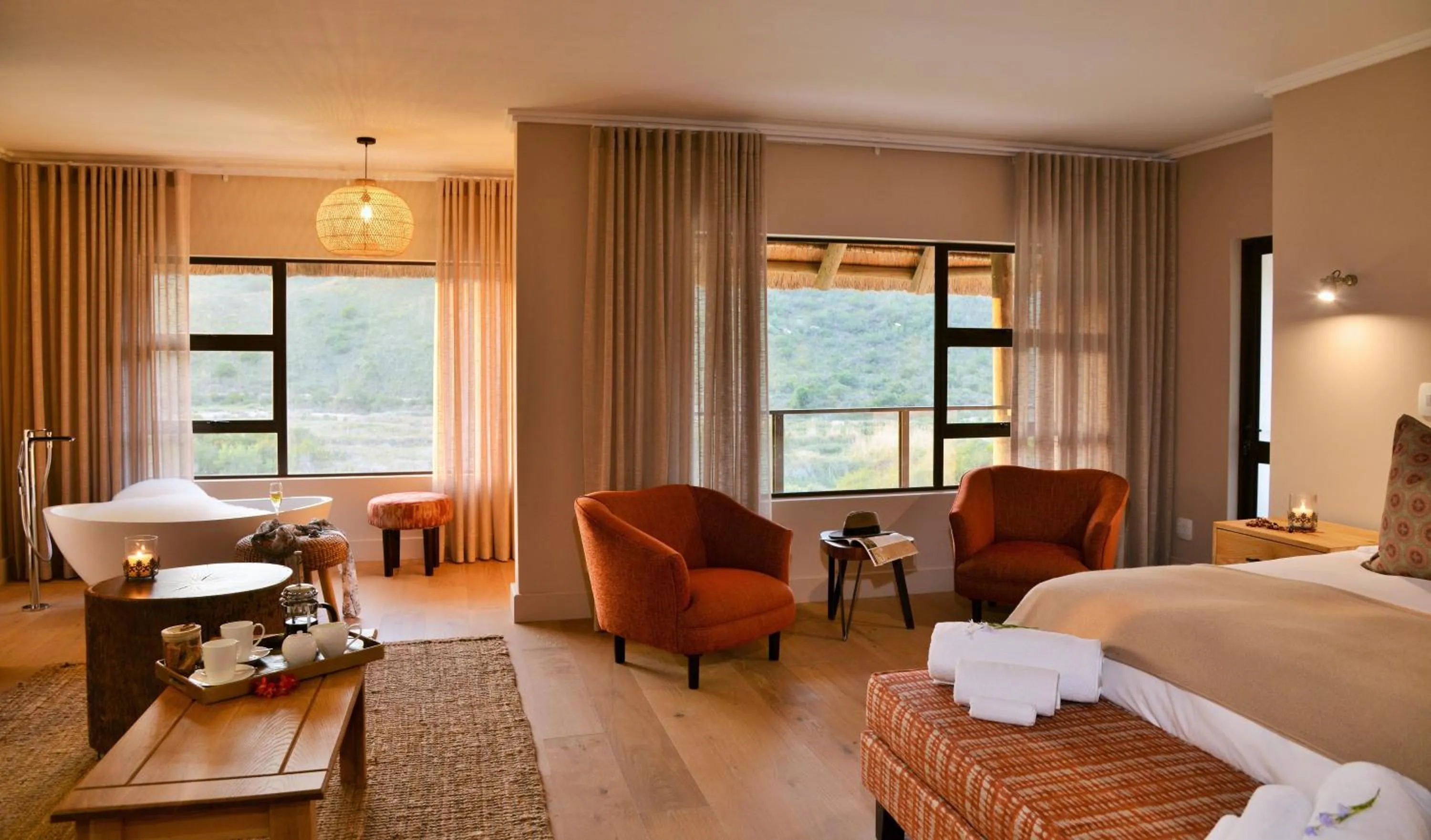 Bedroom, Bed in Garden Route Safari Camp