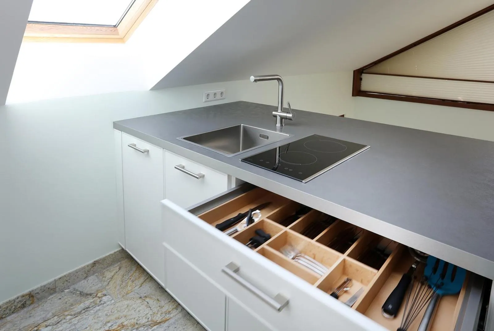 Kitchen or kitchenette in Gästehaus Alte Glaserei