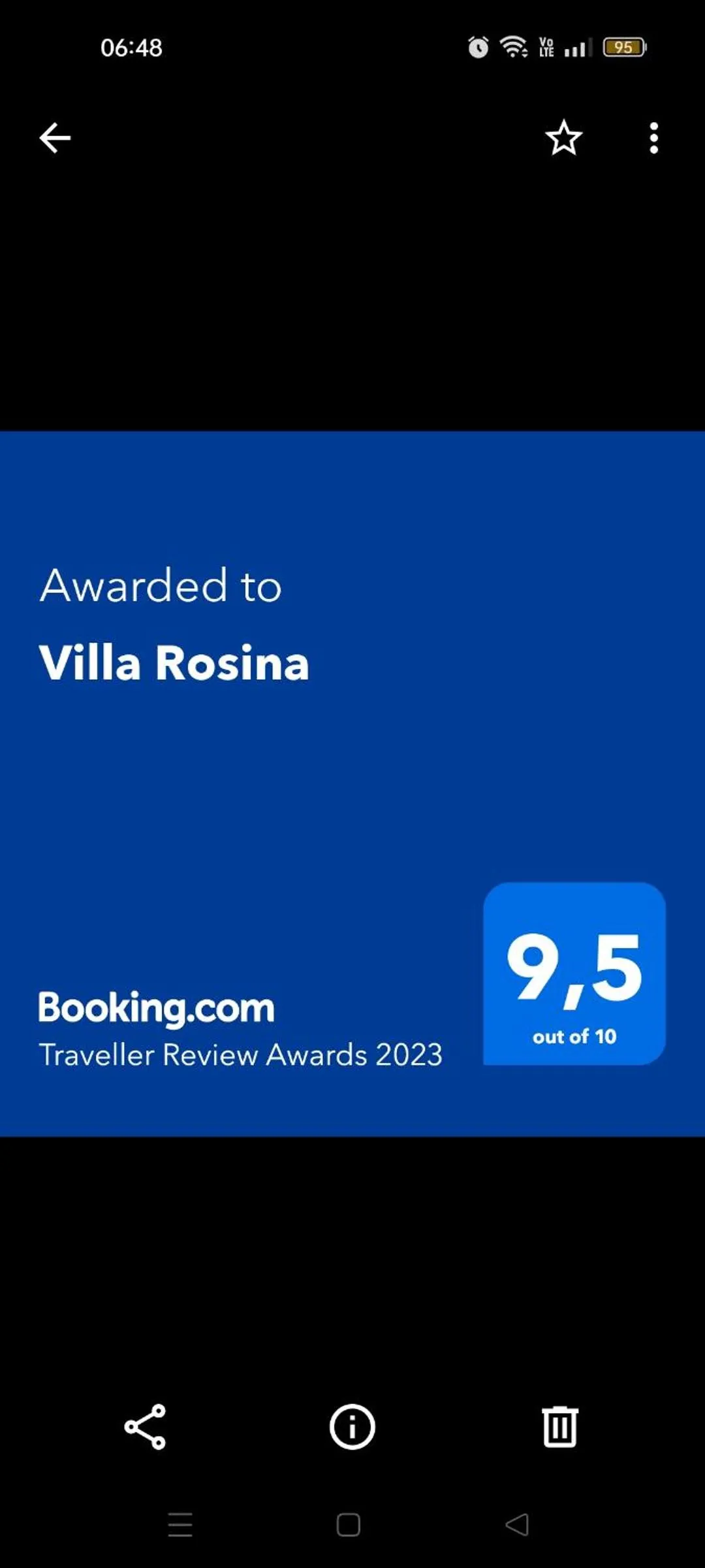 Text overlay in Villa Rosina