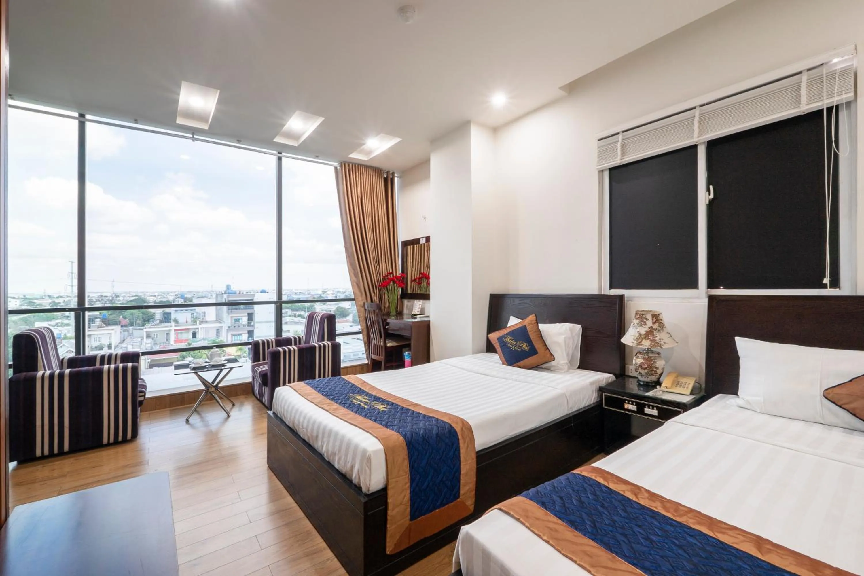 View (from property/room), Bed in Thien Phu Logia Hotel