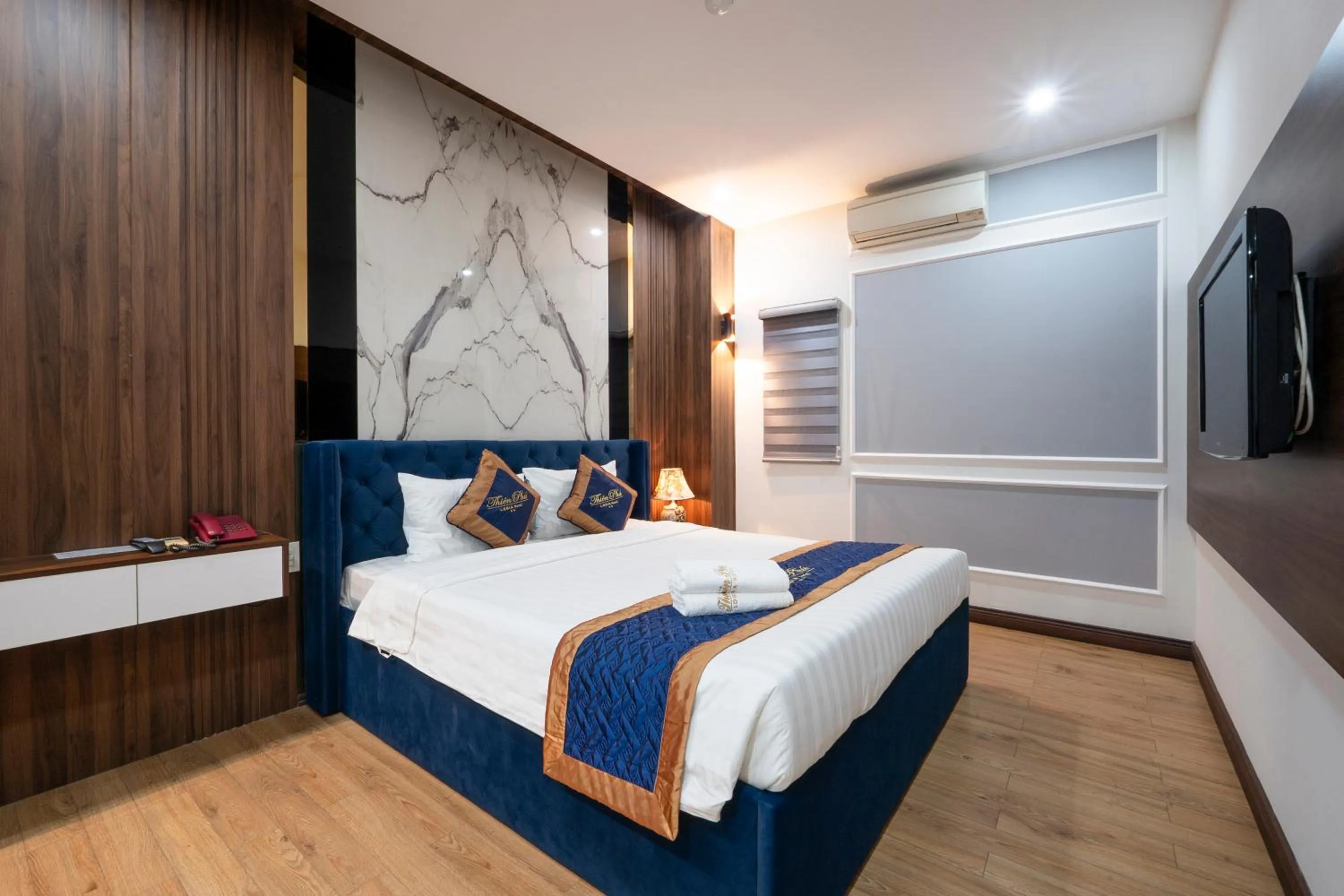 Bed in Thien Phu Logia Hotel