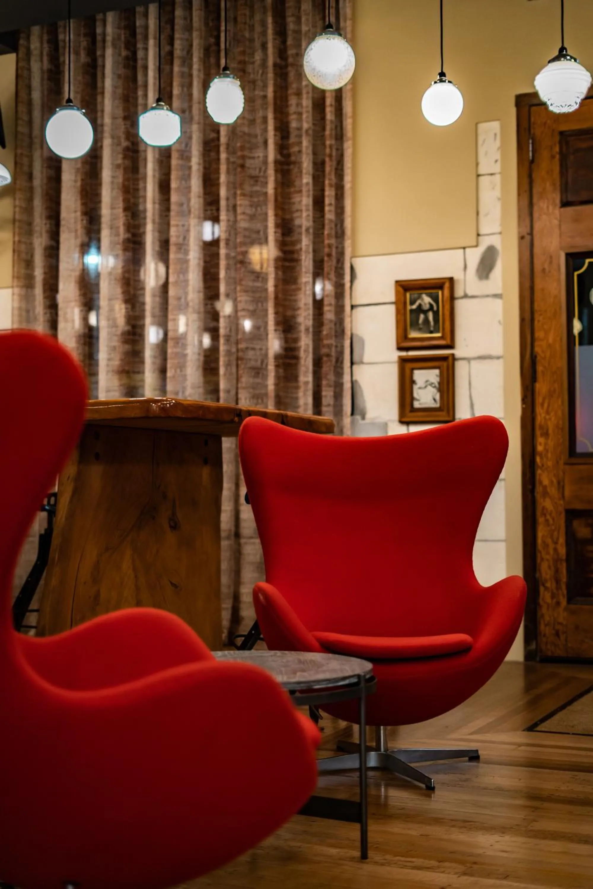 Seating area in Poshtel