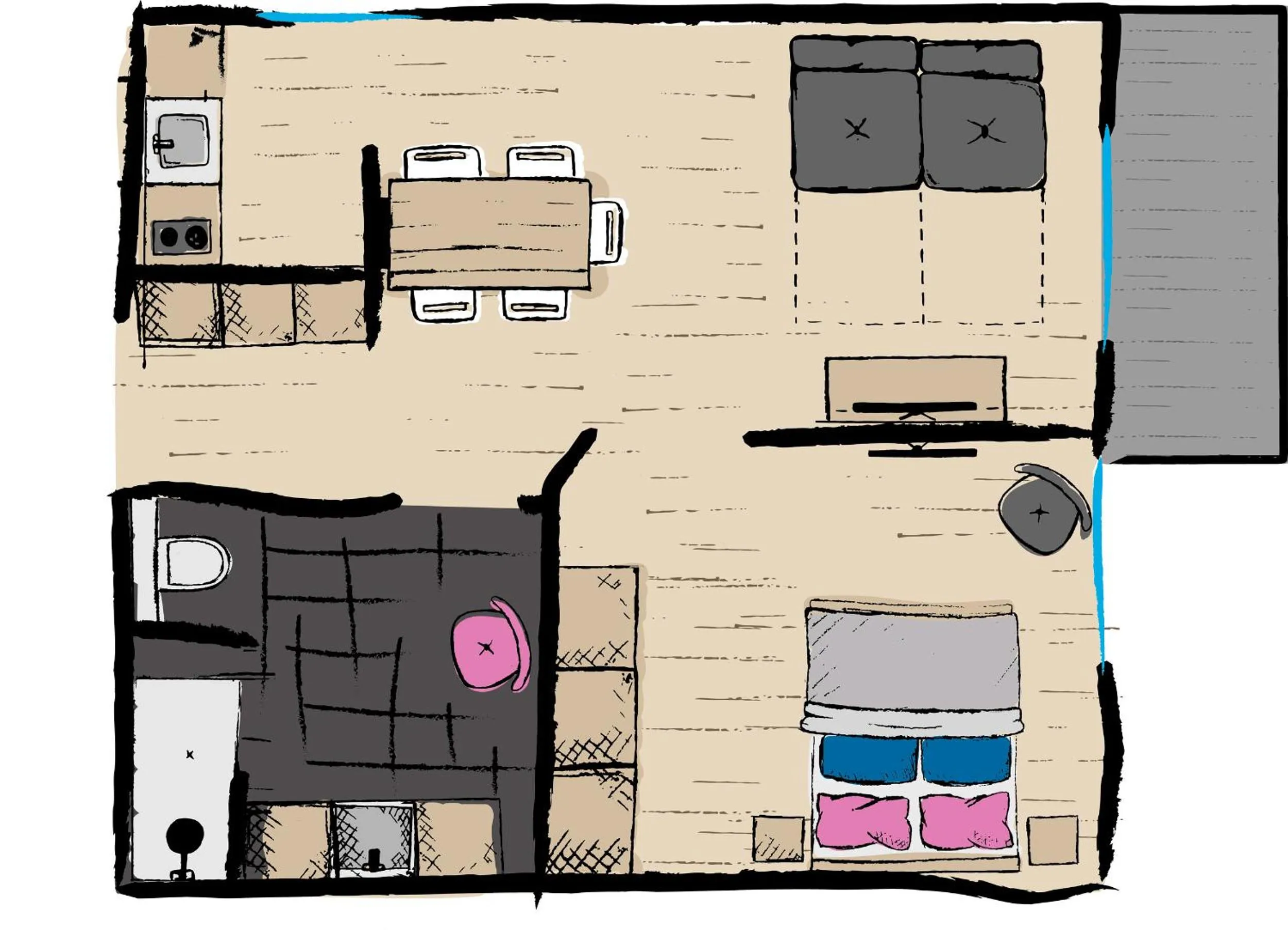 Floor plan in Sepp & Hannis Suiten im Dorf