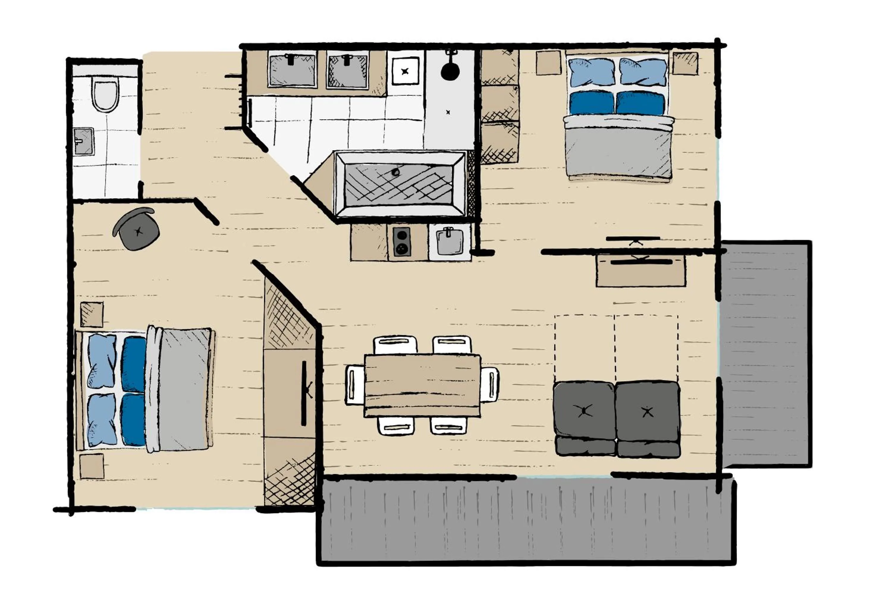 Floor plan in Sepp & Hannis Suiten im Dorf