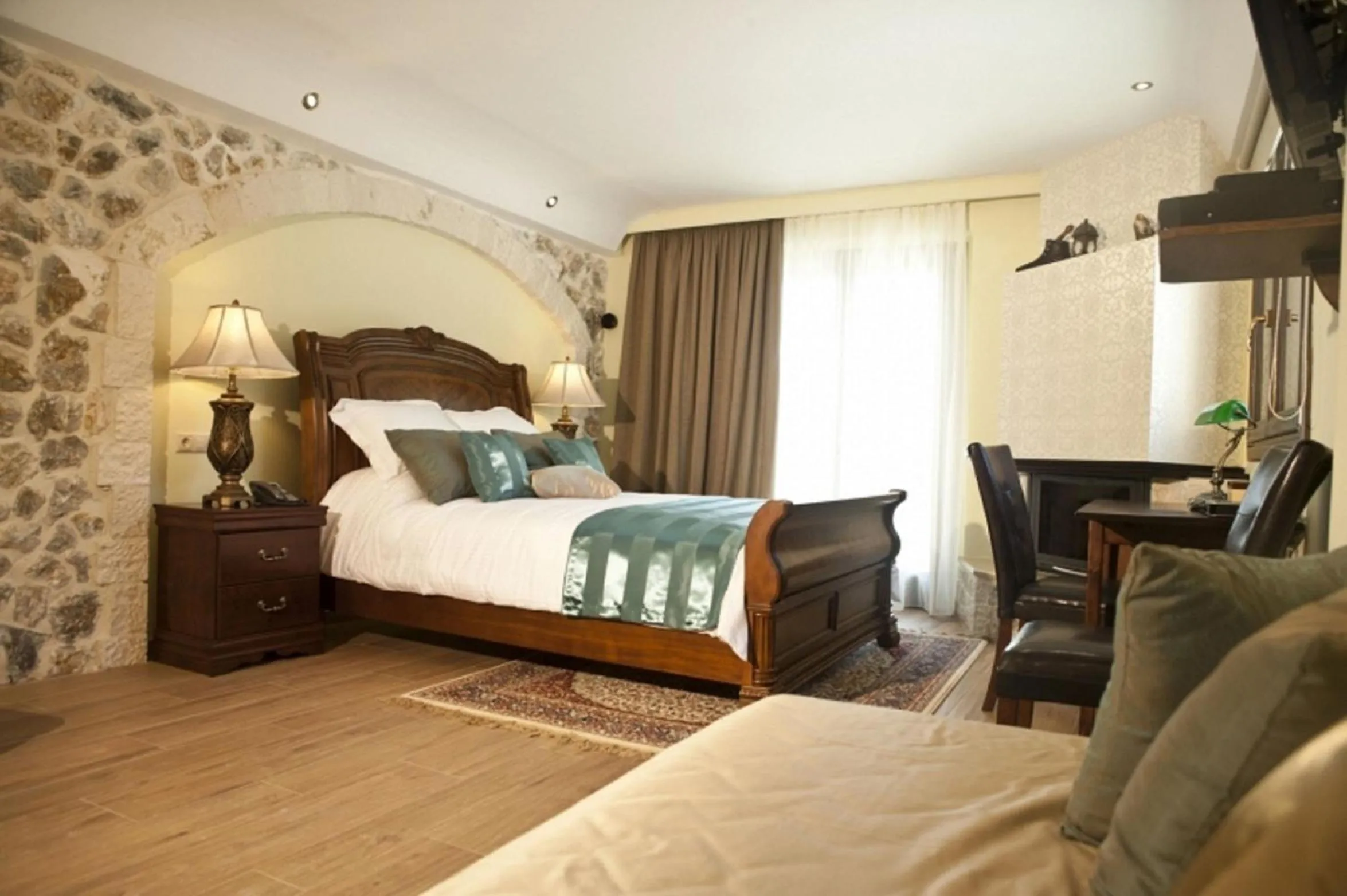 Decorative detail, Bed in Archontopetra Boutique Hotel