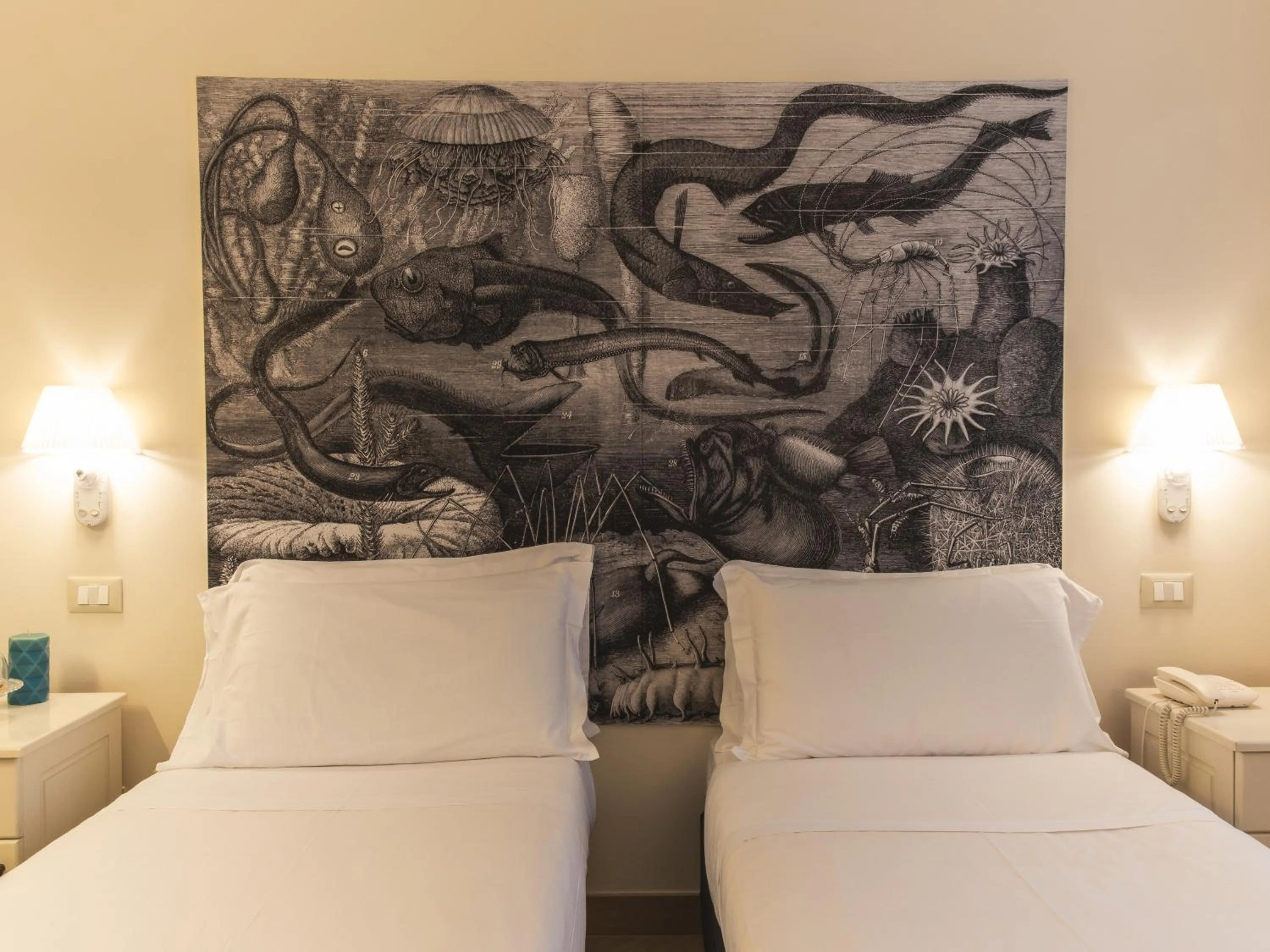 Bed in Hotel San Pietro Palace