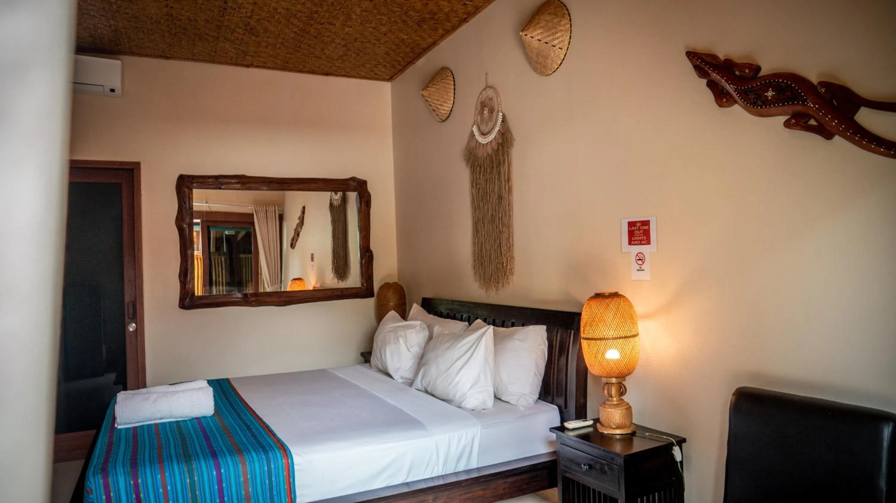 Bed in Ekas Surf Resort & Surf Camp