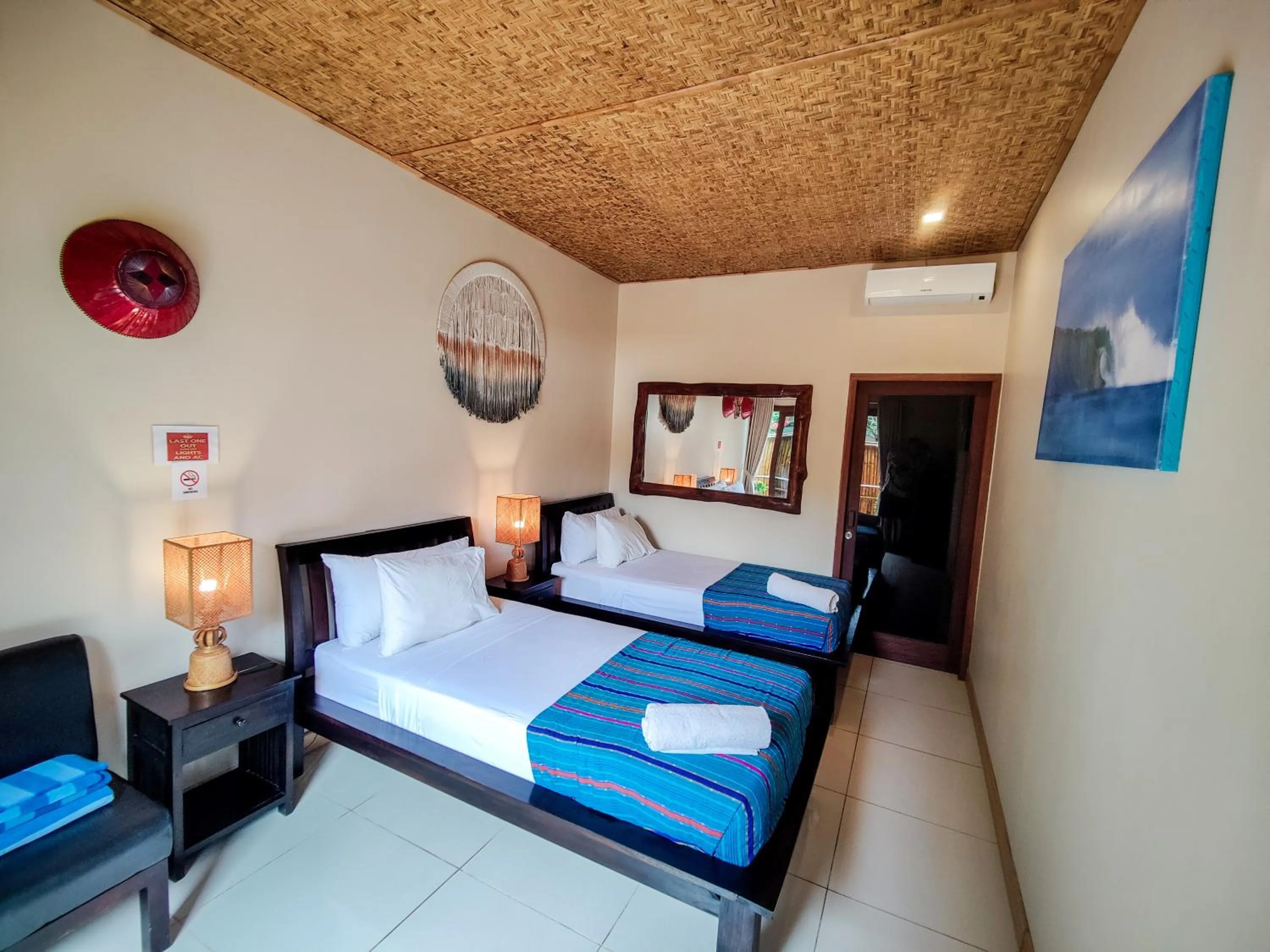 Bed in Ekas Surf Resort & Surf Camp