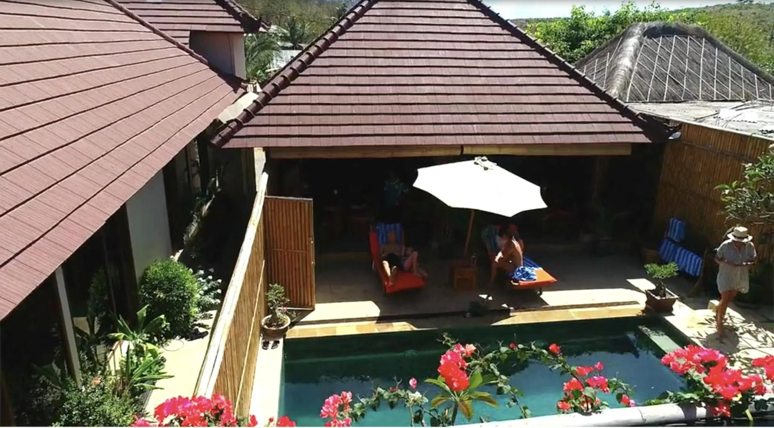 Pool view in Ekas Surf Resort & Surf Camp