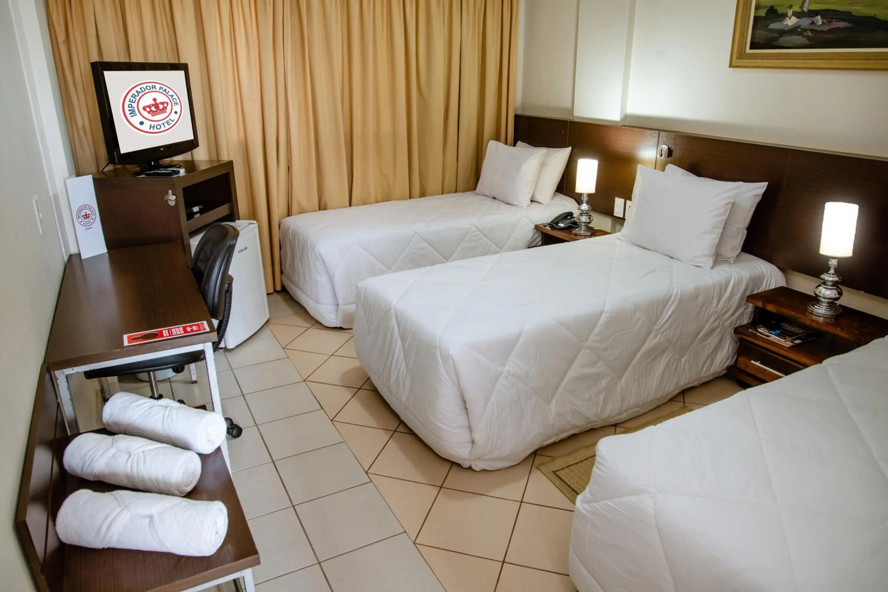 Bed in Imperador Palace Hotel Franca