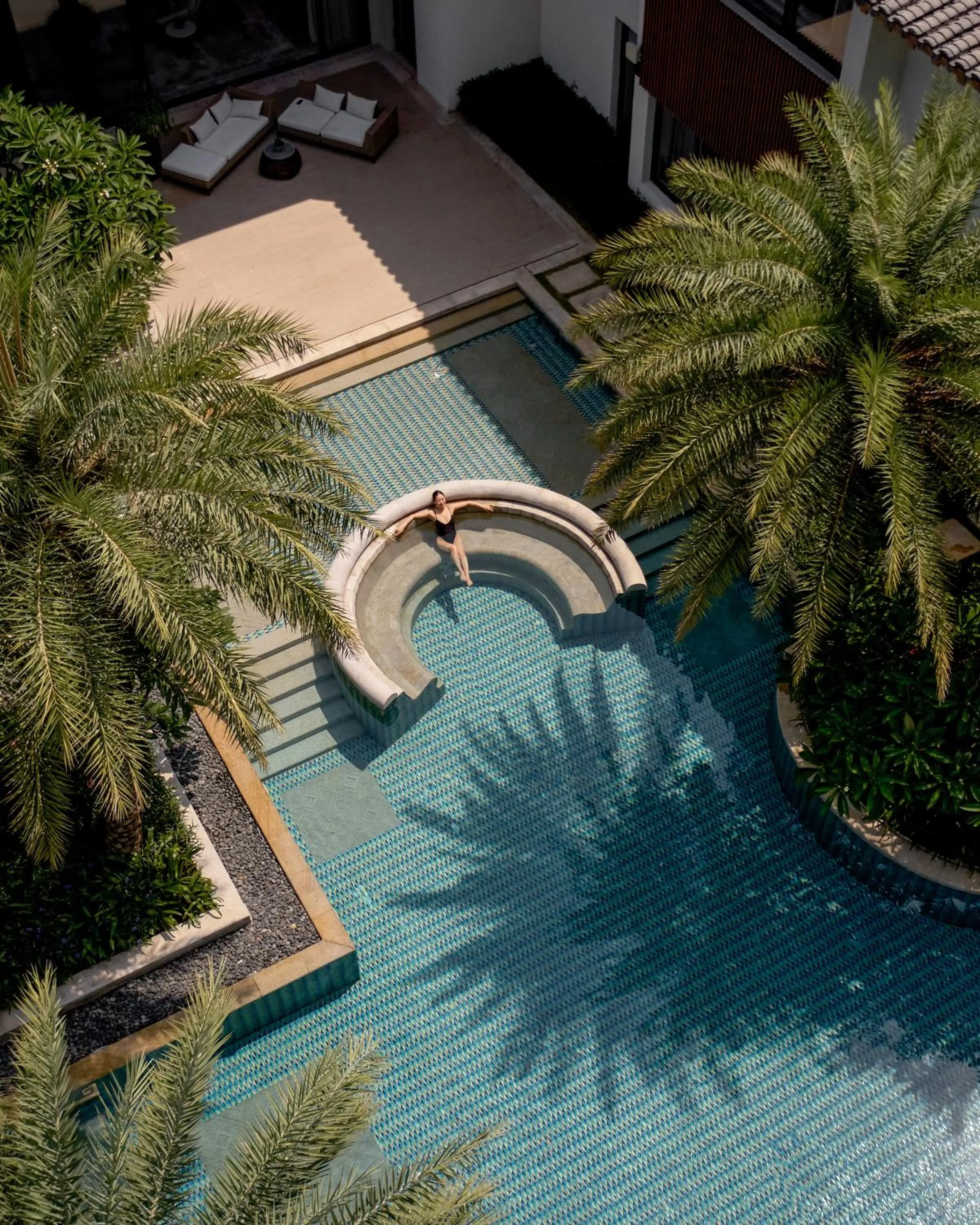 Swimming pool in Capella Tufu Bay, Hainan