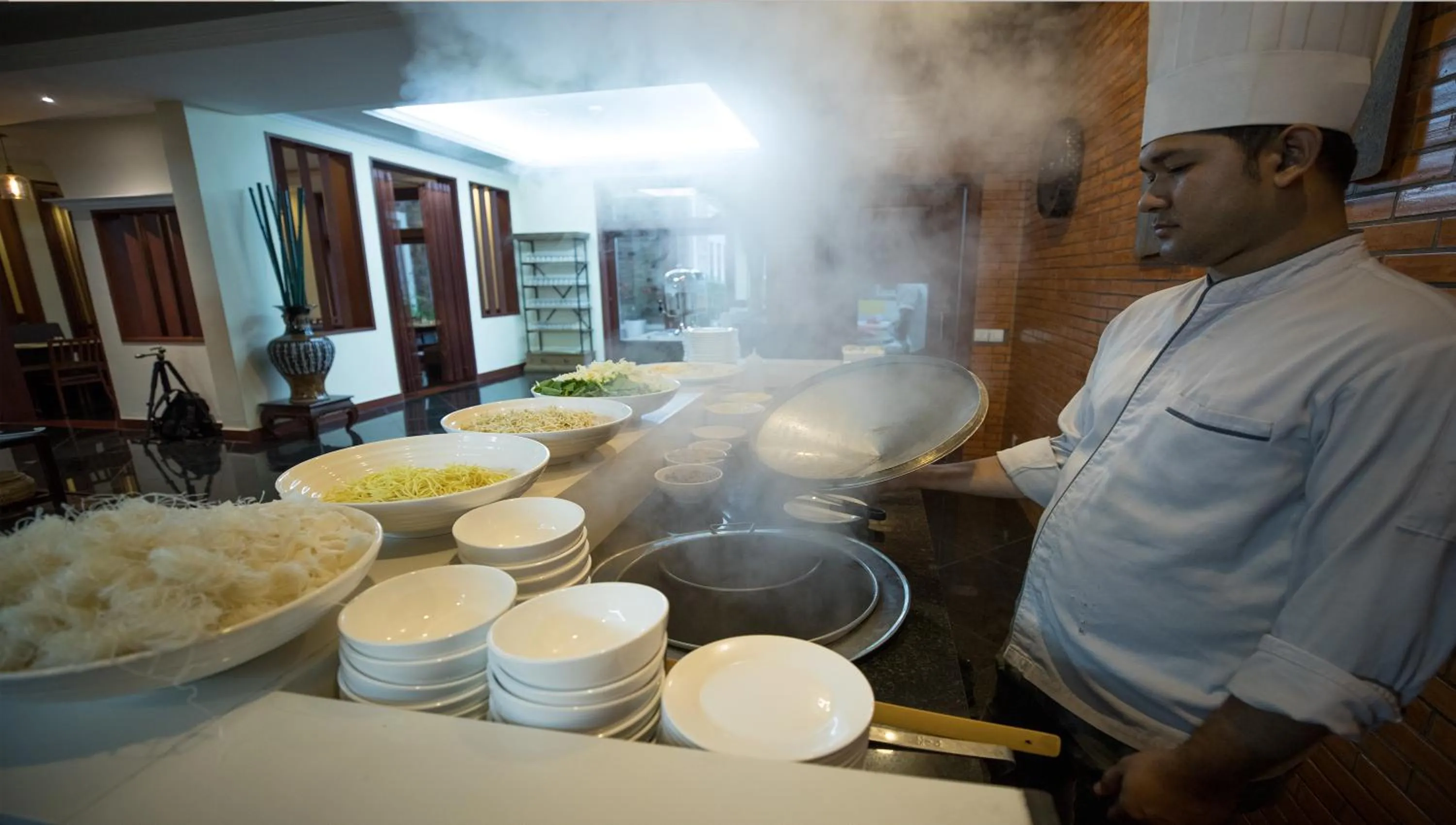 Asian breakfast in Hotel De La Renaissance