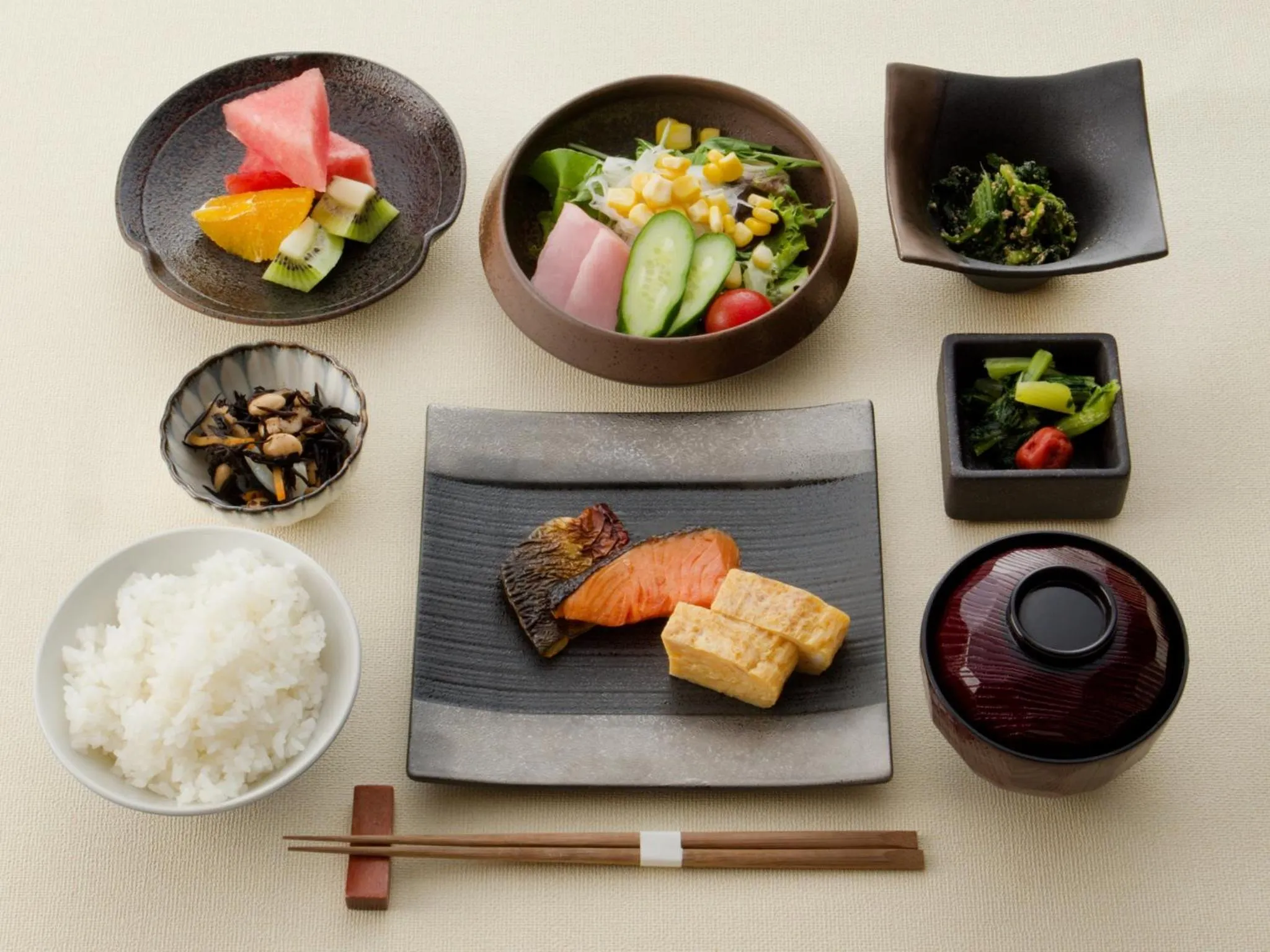 Asian breakfast in T Hotel Ryuoo