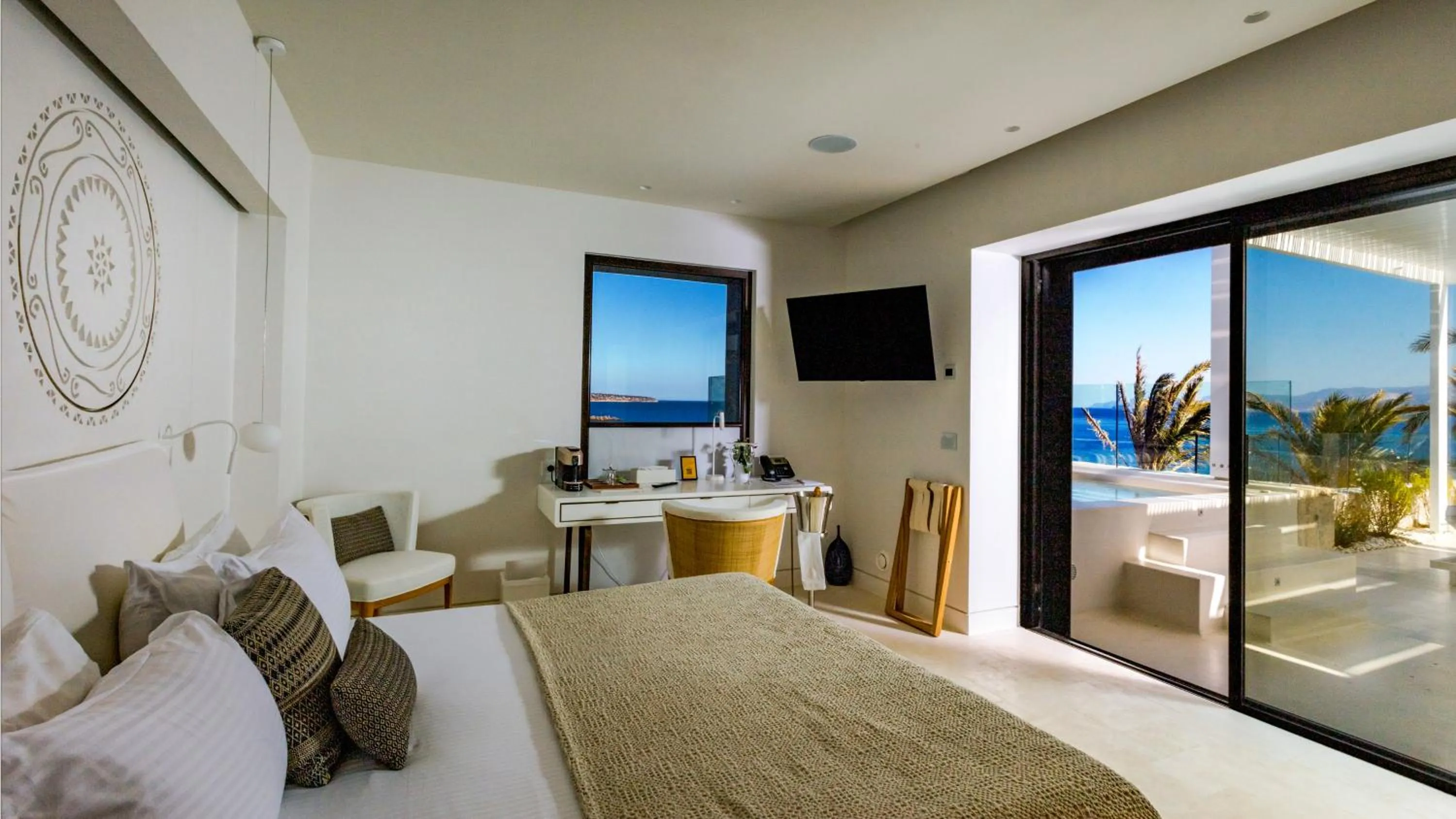 Bed in The Island Concept Luxury Boutique Hotel Heated Pool