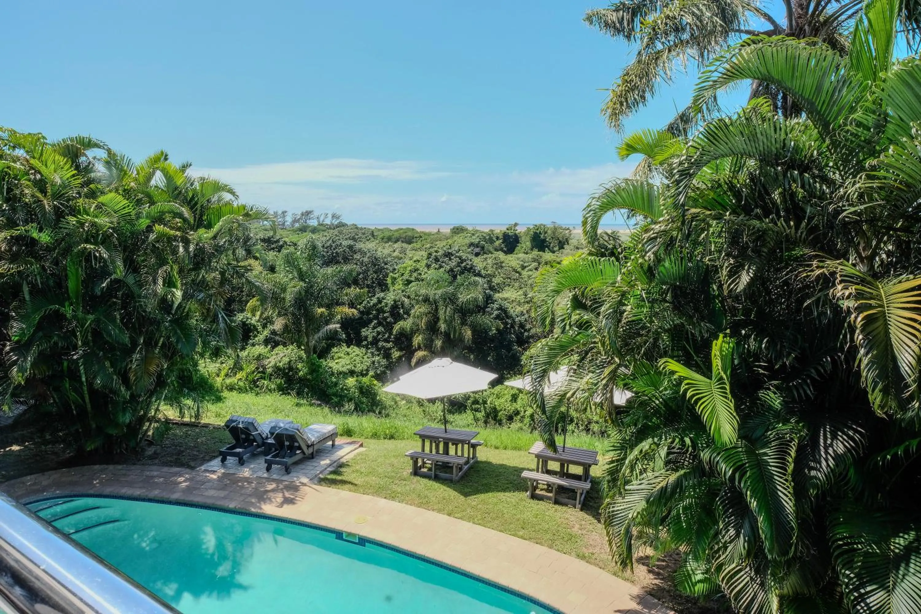 Pool view in Little Eden St Lucia