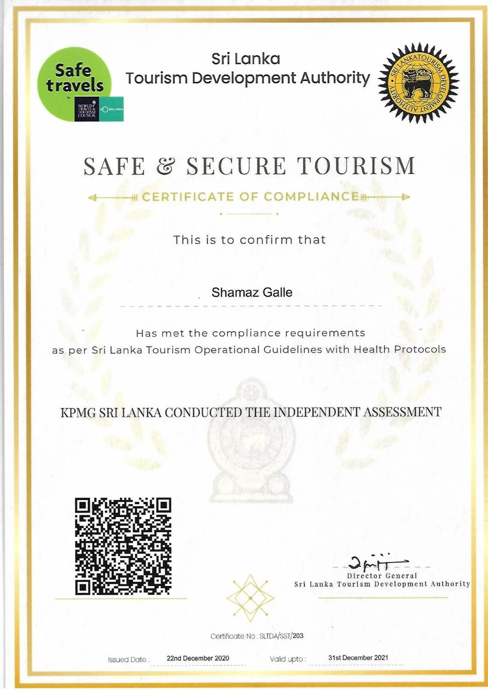 Logo/Certificate/Sign in Shamaz Galle
