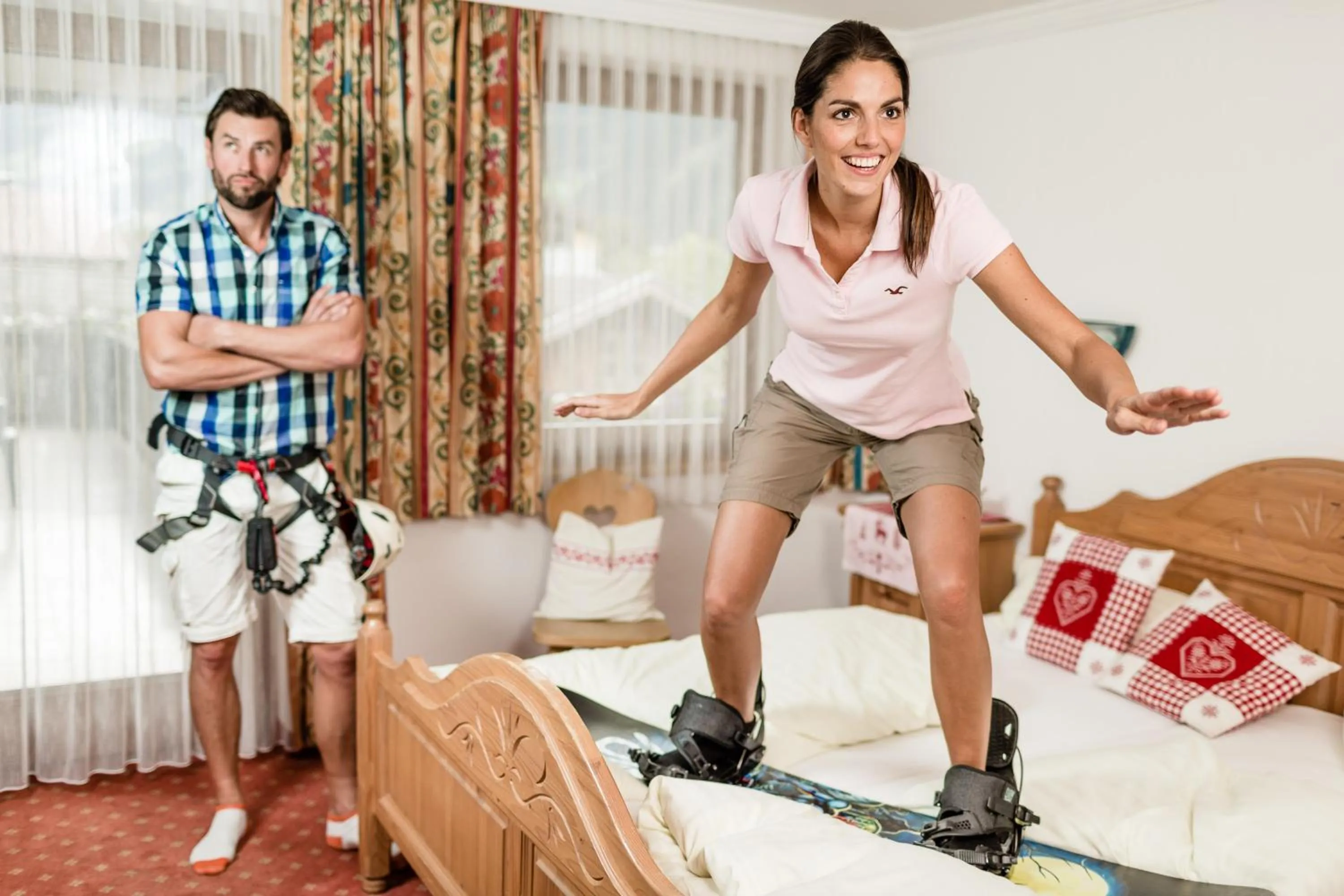 People, Bed in Hotel Standlhof Zillertal