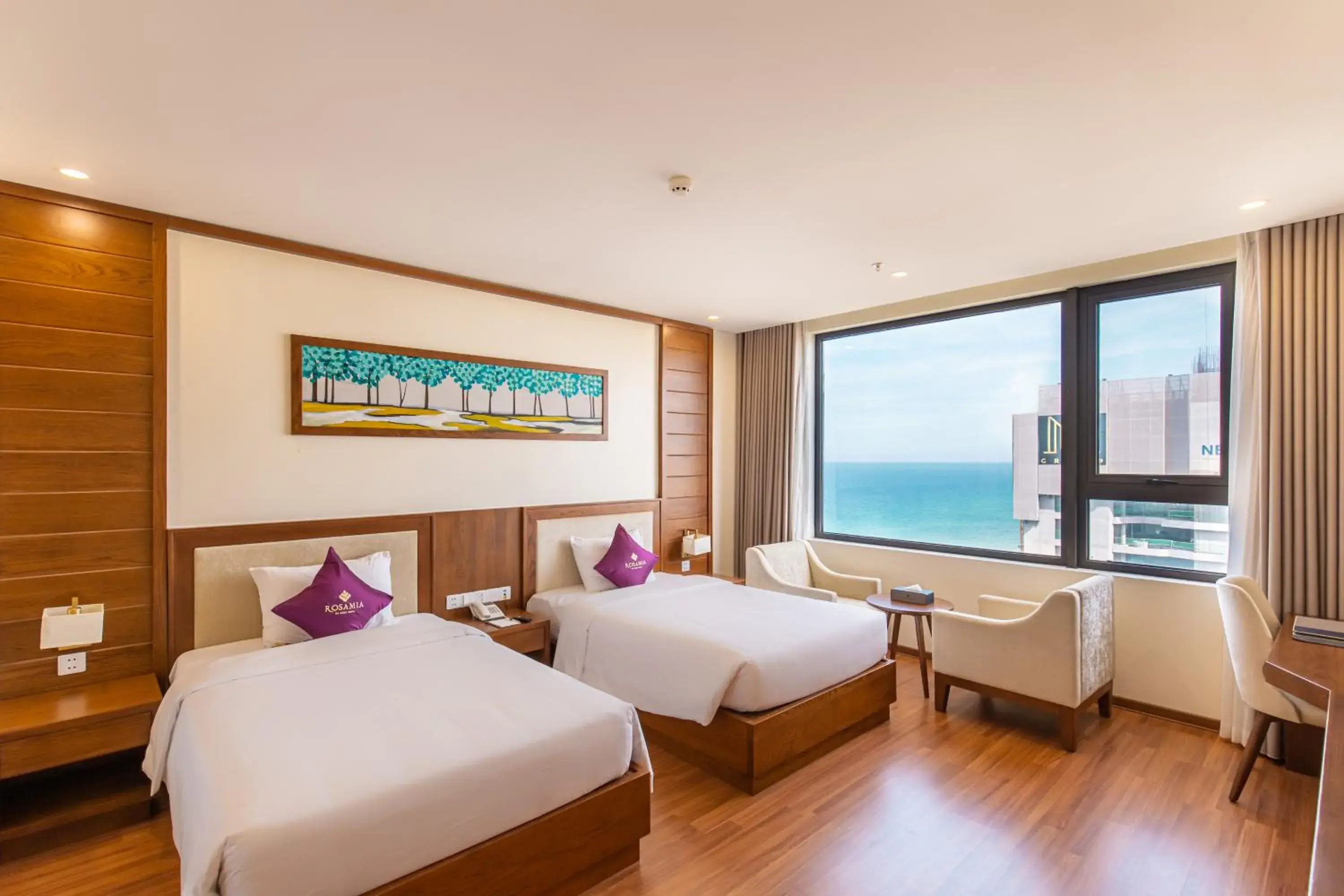 Deluxe Twin Room, Partial Sea View with Afternoon Tea Per Stay in Rosamia Da Nang Hotel Deluxe Twin Room, Partial Sea View with Afternoon Tea Per Stay in Rosamia Da Nang Hotel