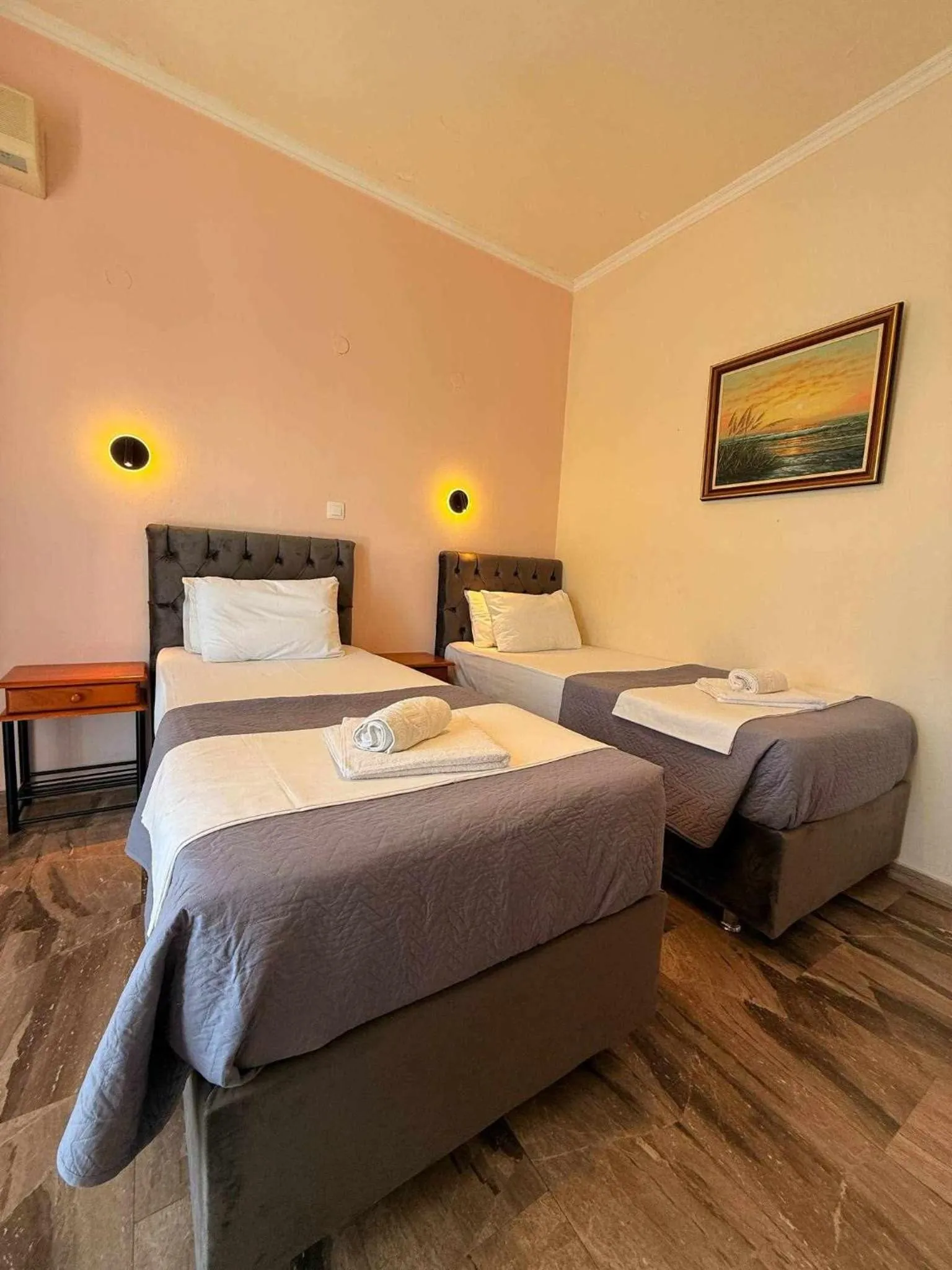 Bed in Corfu Sunflower Apartments