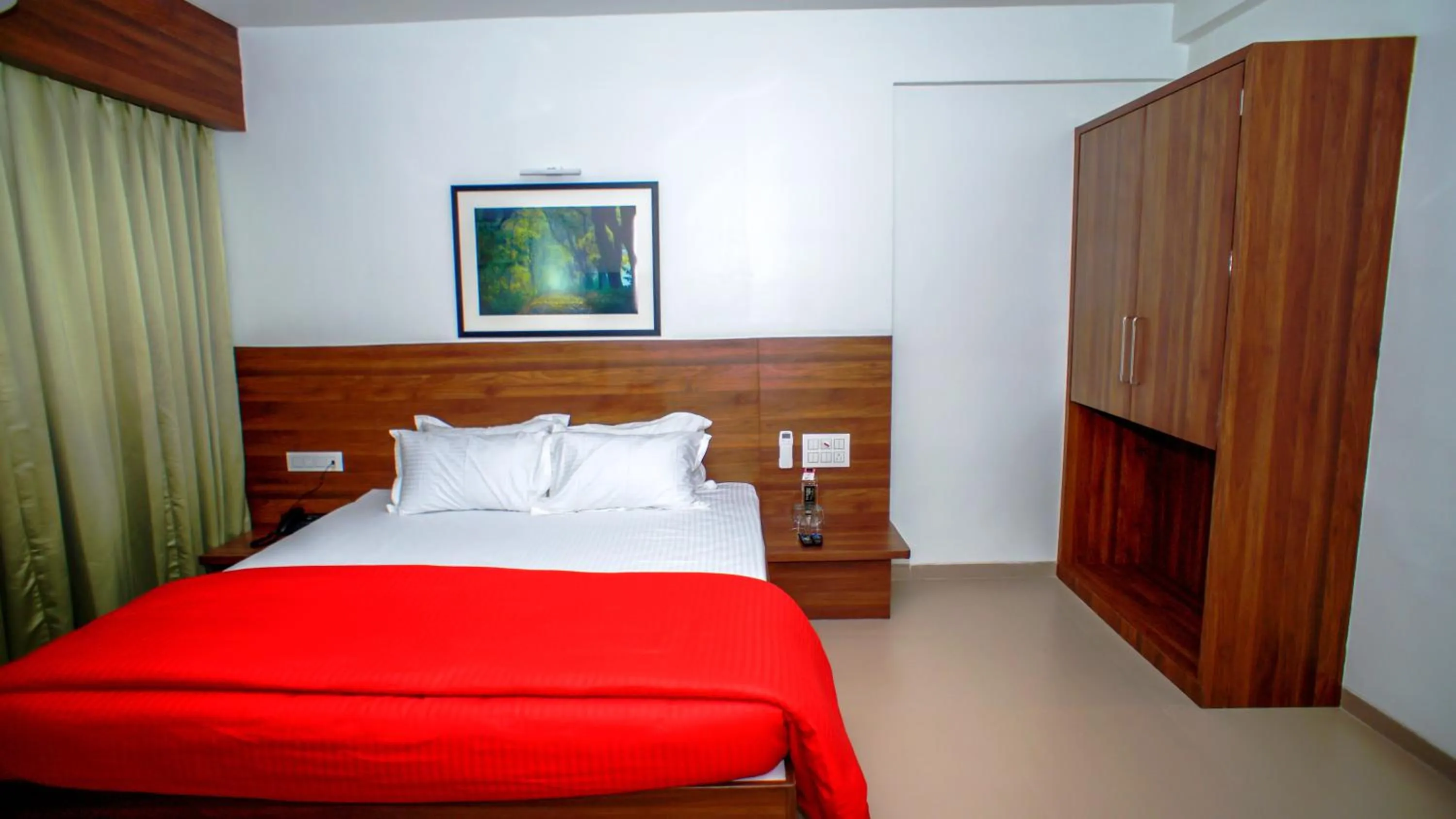 Bedroom, Bed in Mastiff Hotel Chinchwad by OTHPL