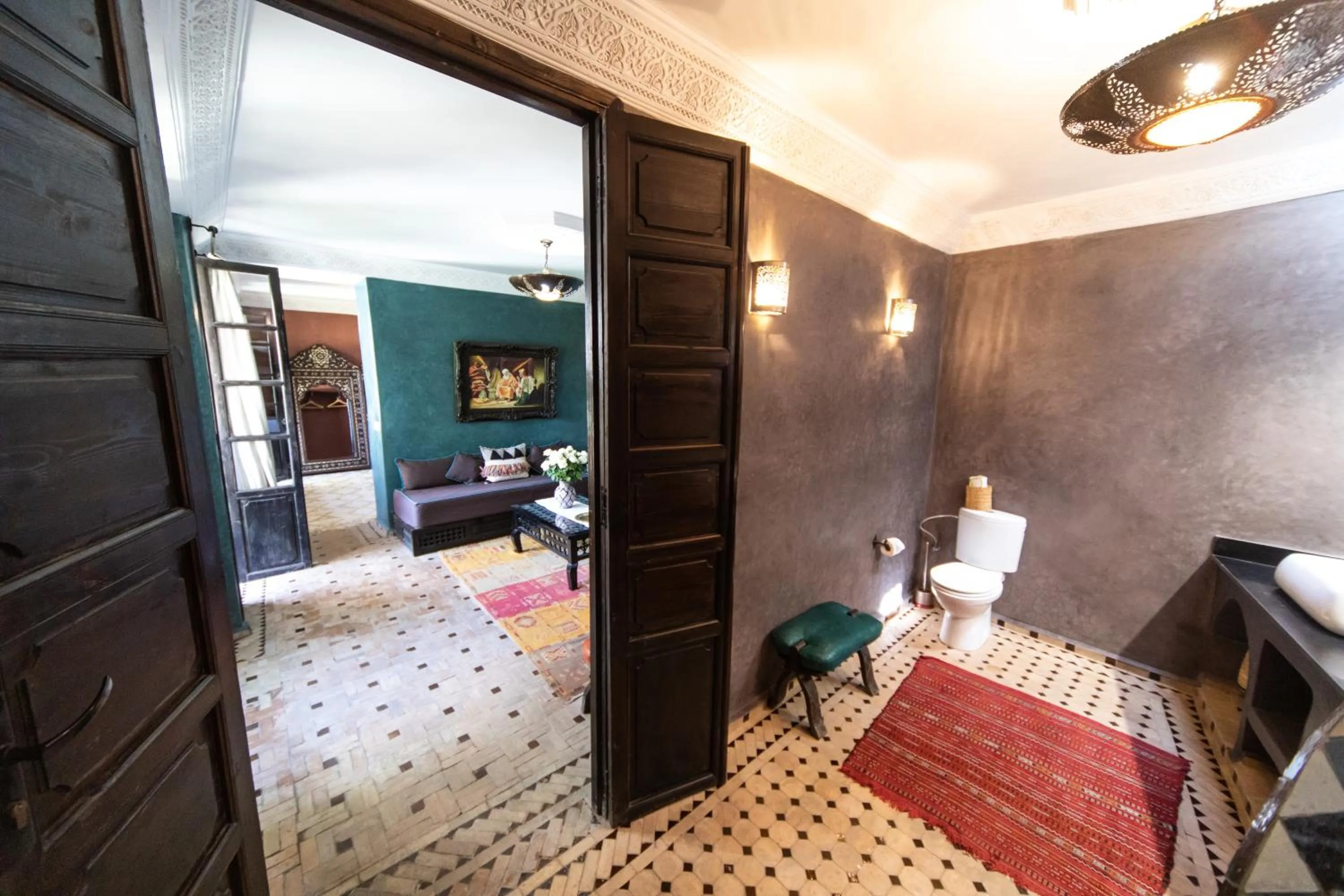 Bathroom, Bed in Riad Mur Akush