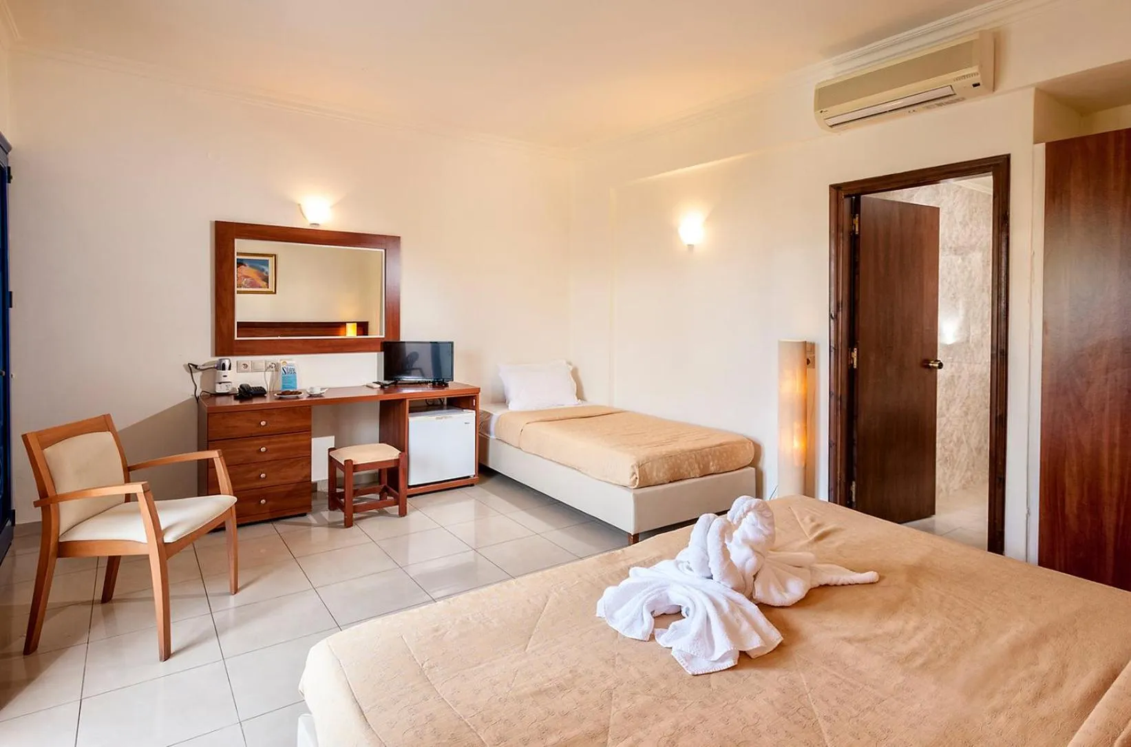 Bed in Adelais Hotel