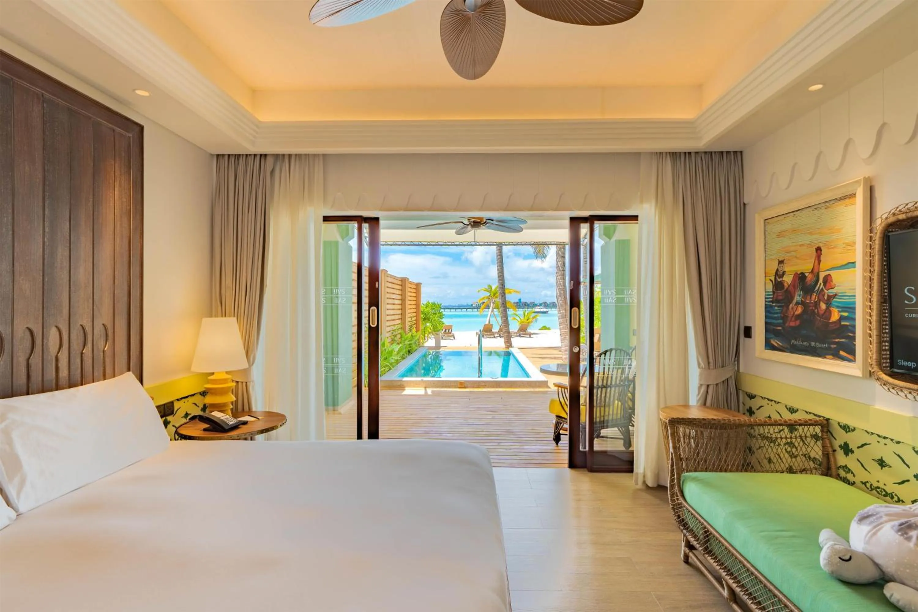 Bed in SAii Lagoon Maldives, Curio Collection By Hilton