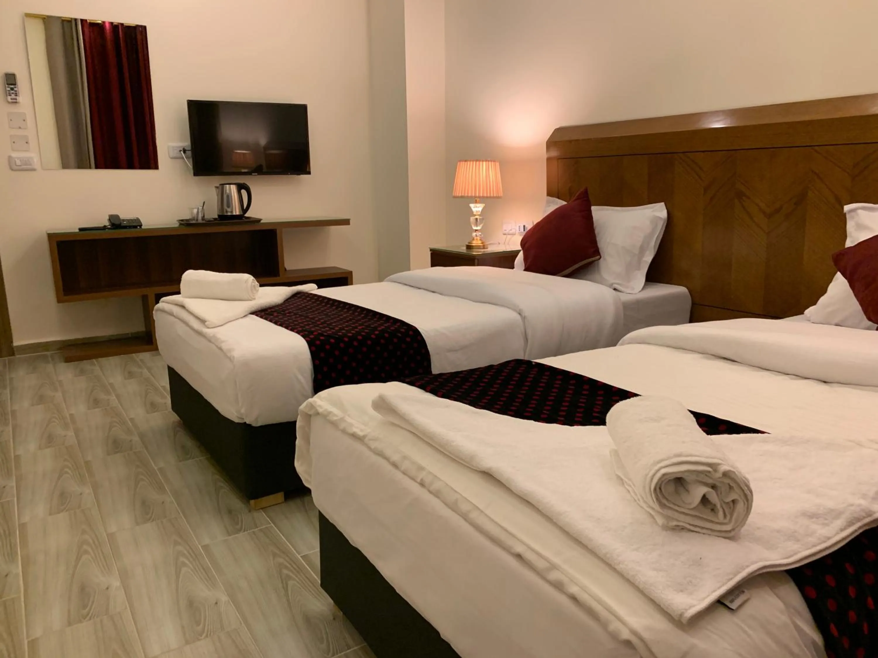 Bed in Petra Sky Hotel