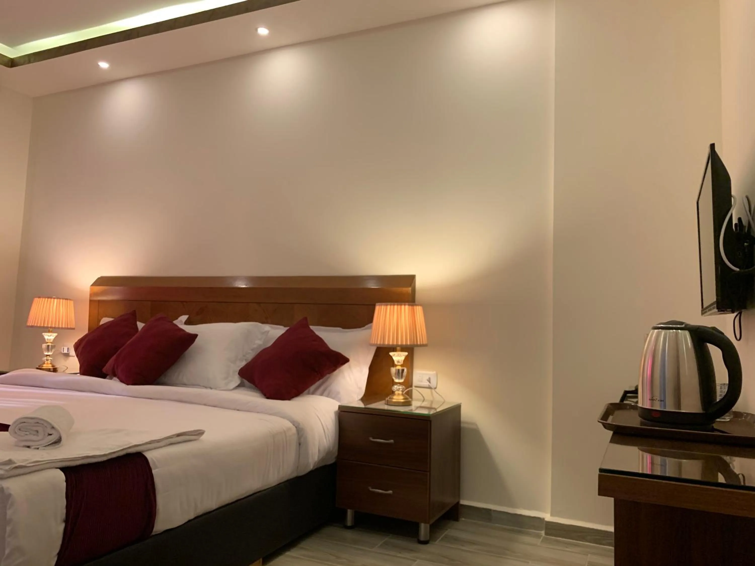 Bed in Petra Sky Hotel