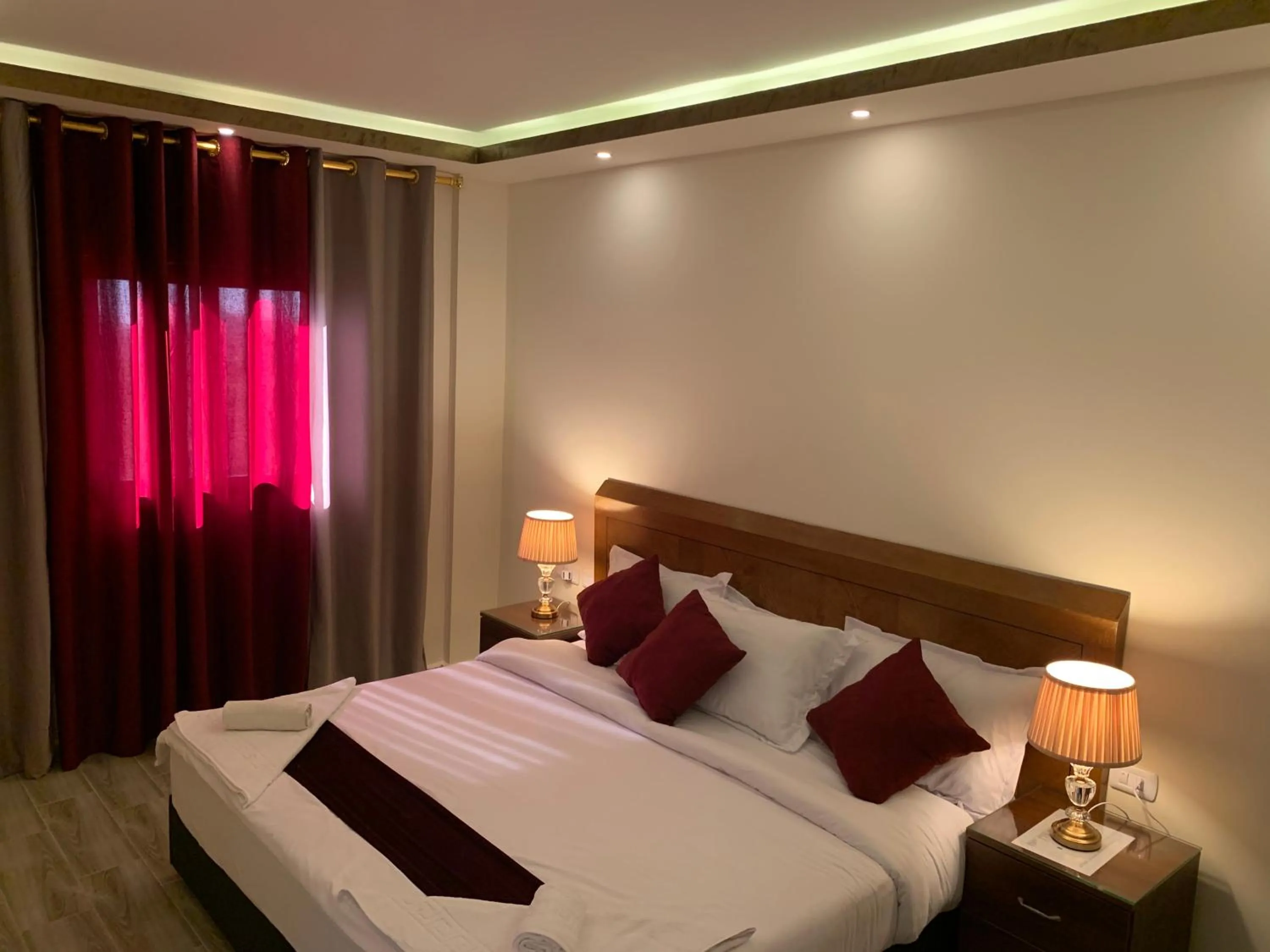 Bed in Petra Sky Hotel