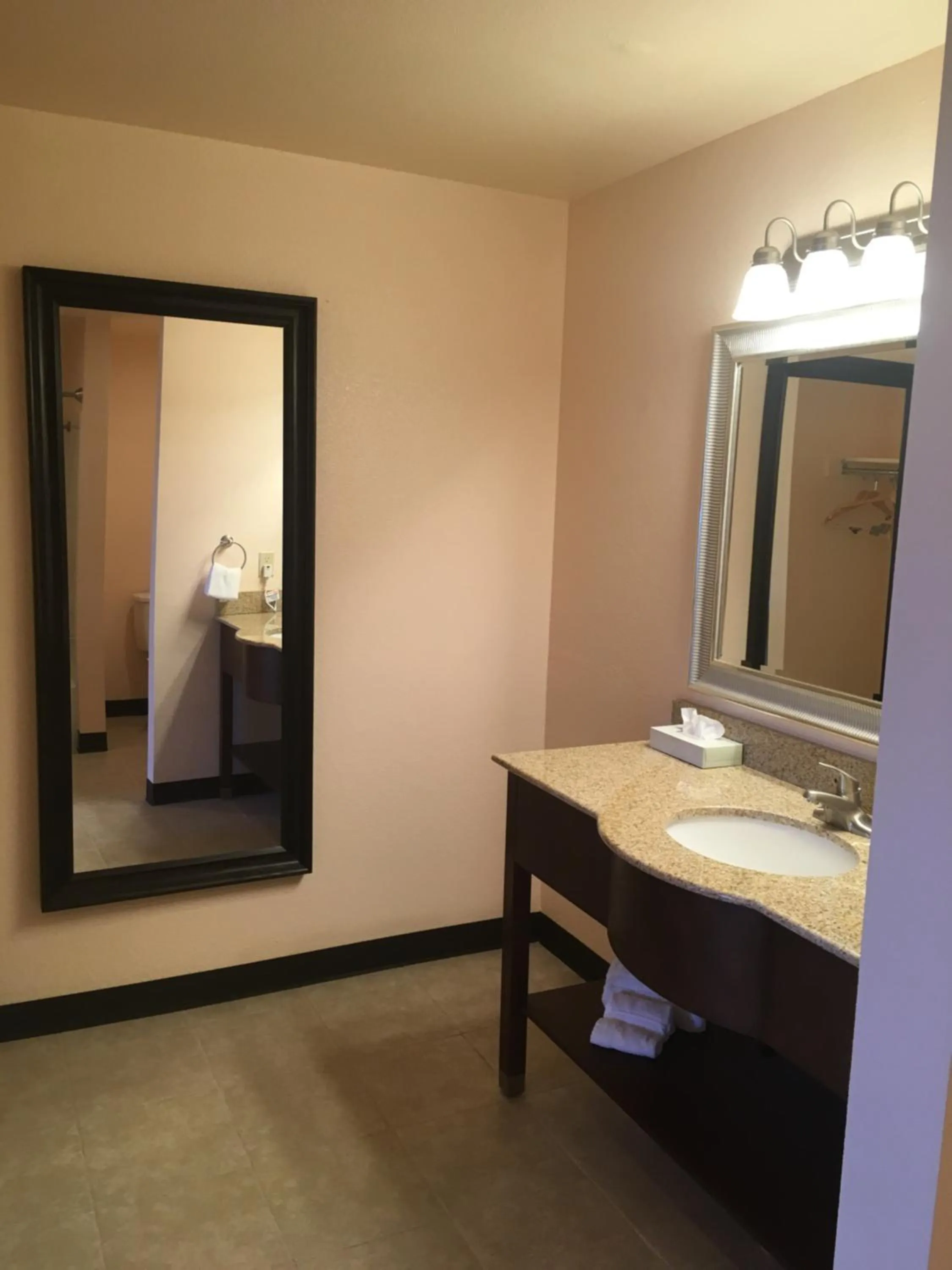 Bathroom, Bed in Travelodge by Wyndham Hawthorne