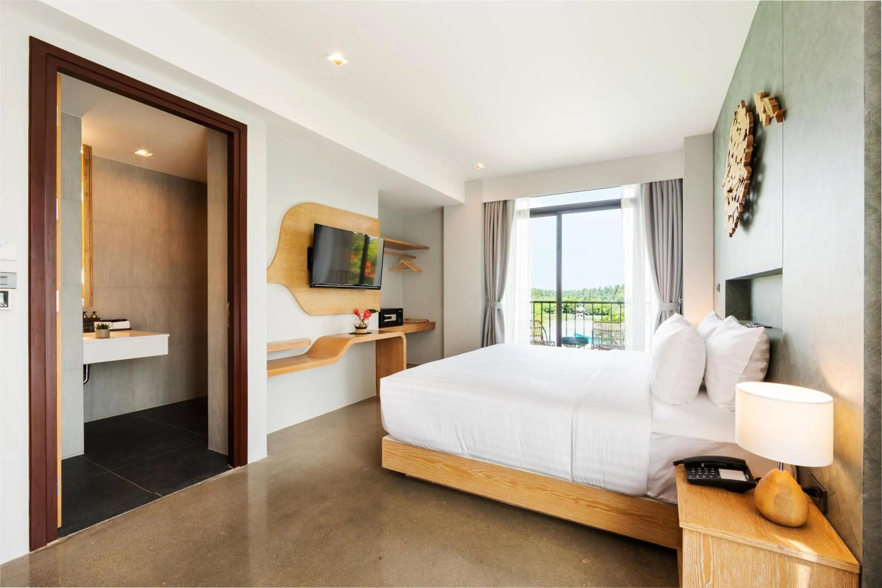 Bedroom, Bed in Na Tree Tara Riverside Resort Amphawa Damnoensaduak