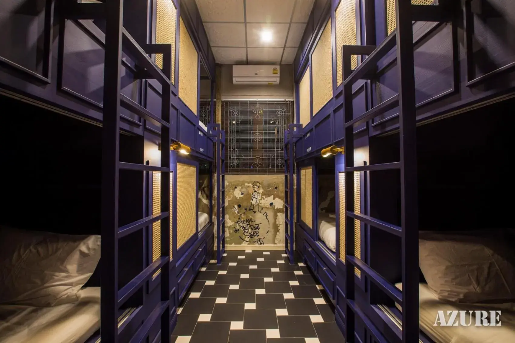 Bunk Bed in Mixed Dormitory Room in Azure Hostel Bangkok Bunk Bed in Mixed Dormitory Room in Azure Hostel Bangkok