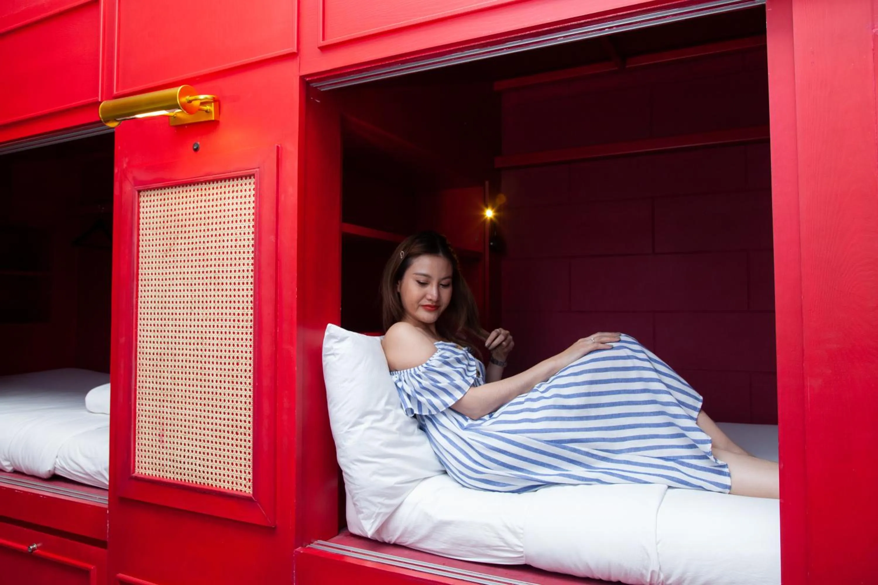 People, Bed in Azure Hostel Bangkok