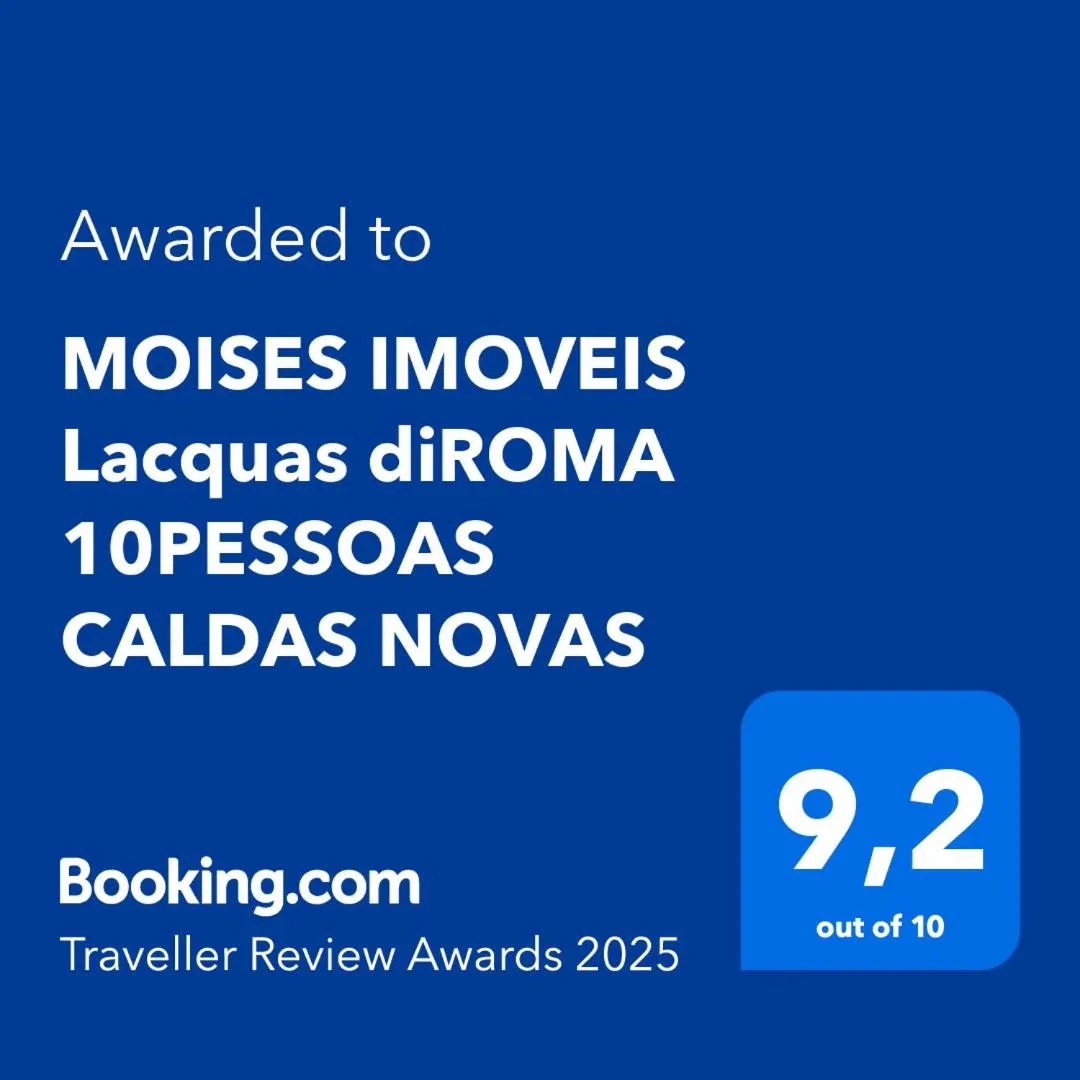 MOISES IMOVEIS Lacquas diROMA 10PESSOAS CALDAS NOVAS