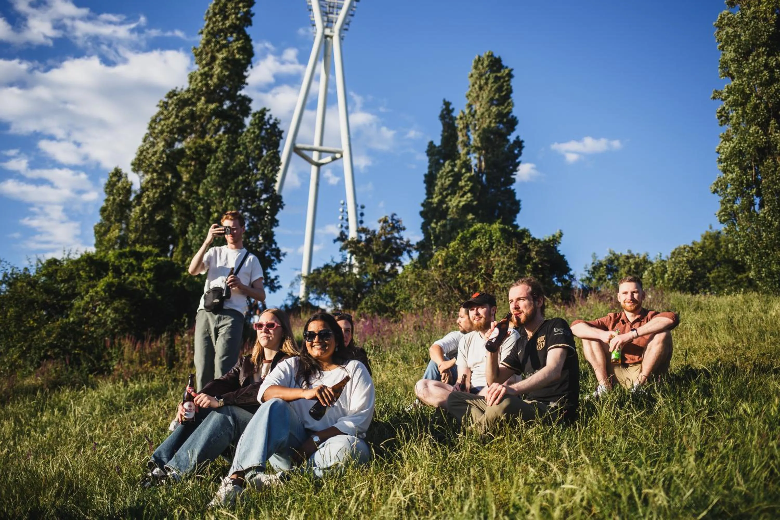 group of guests in The Circus Hostel