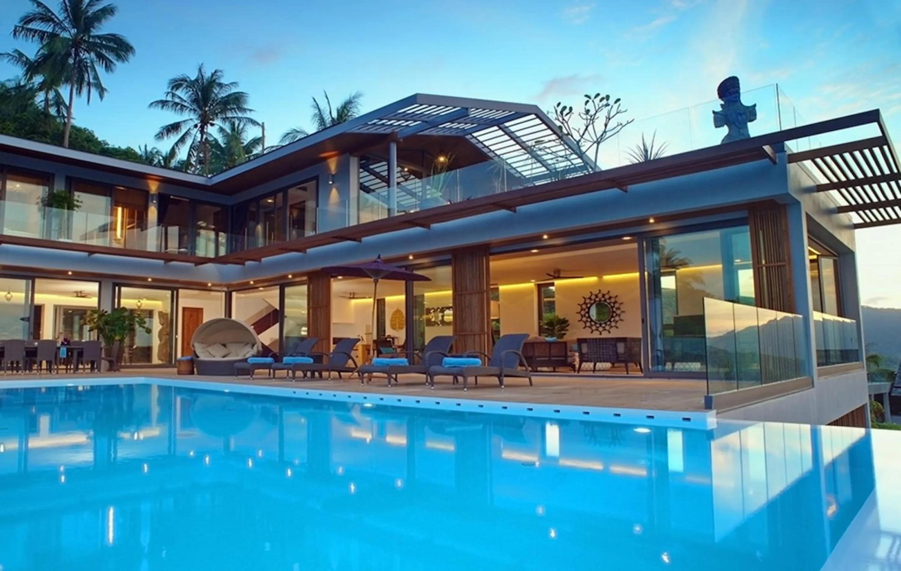 Swimming pool in 9 Bedroom Sea Blue View Villa - 5 Star with Staff SDV080A-By Samui Dream Villas
