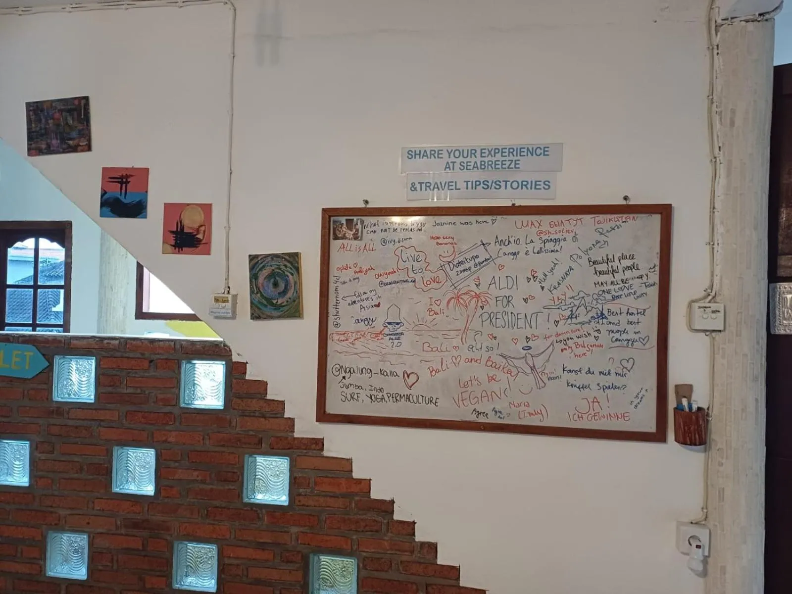 Text overlay in Seabreeze Hostel Bali
