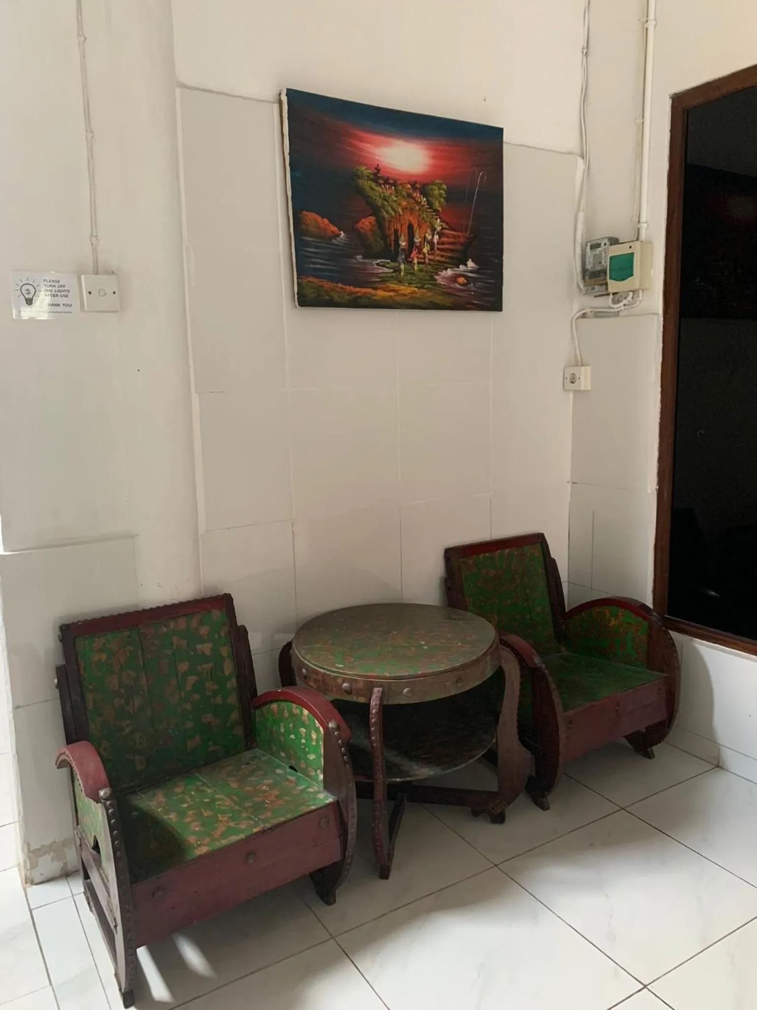 Seating area in Seabreeze Hostel Bali